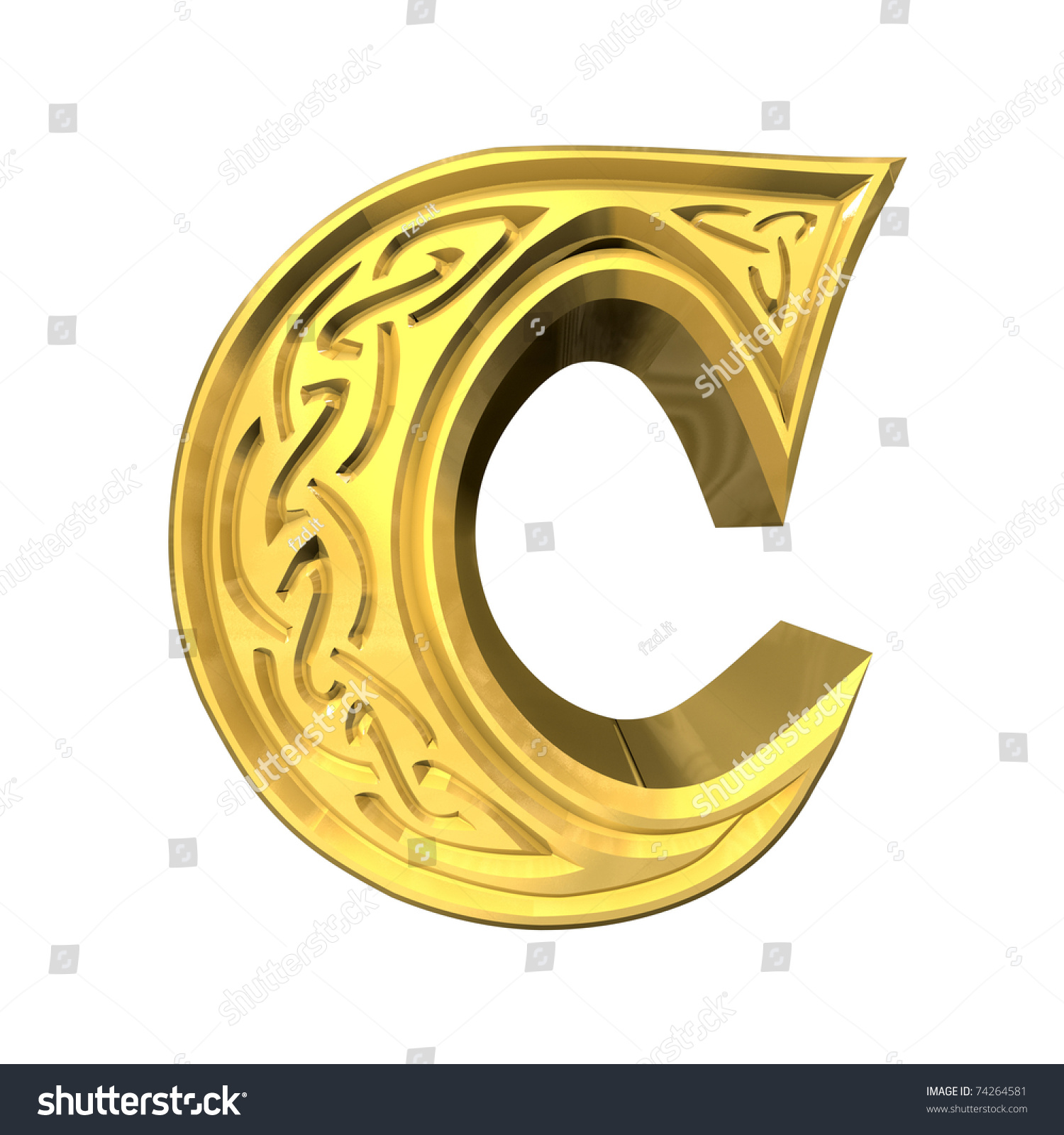 3d Made - Illustration Of Celtic Alphabet Letter B - 74264581 ...