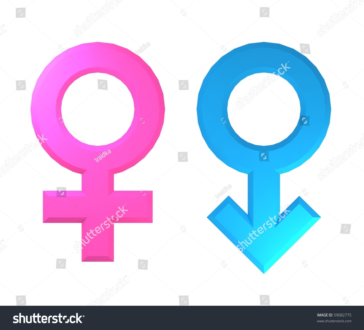 3d Male Female Symbols Stock Illustration 59082775