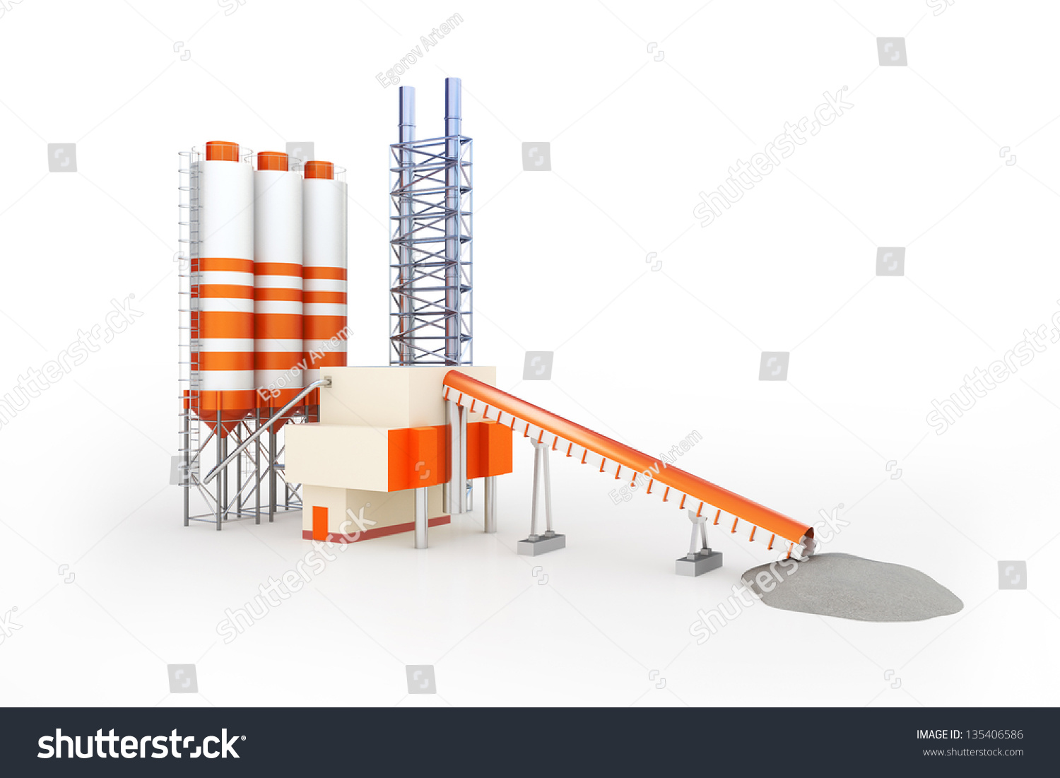 3d Model Of Cement Factory Stock Photo 135406586 : Shutterstock