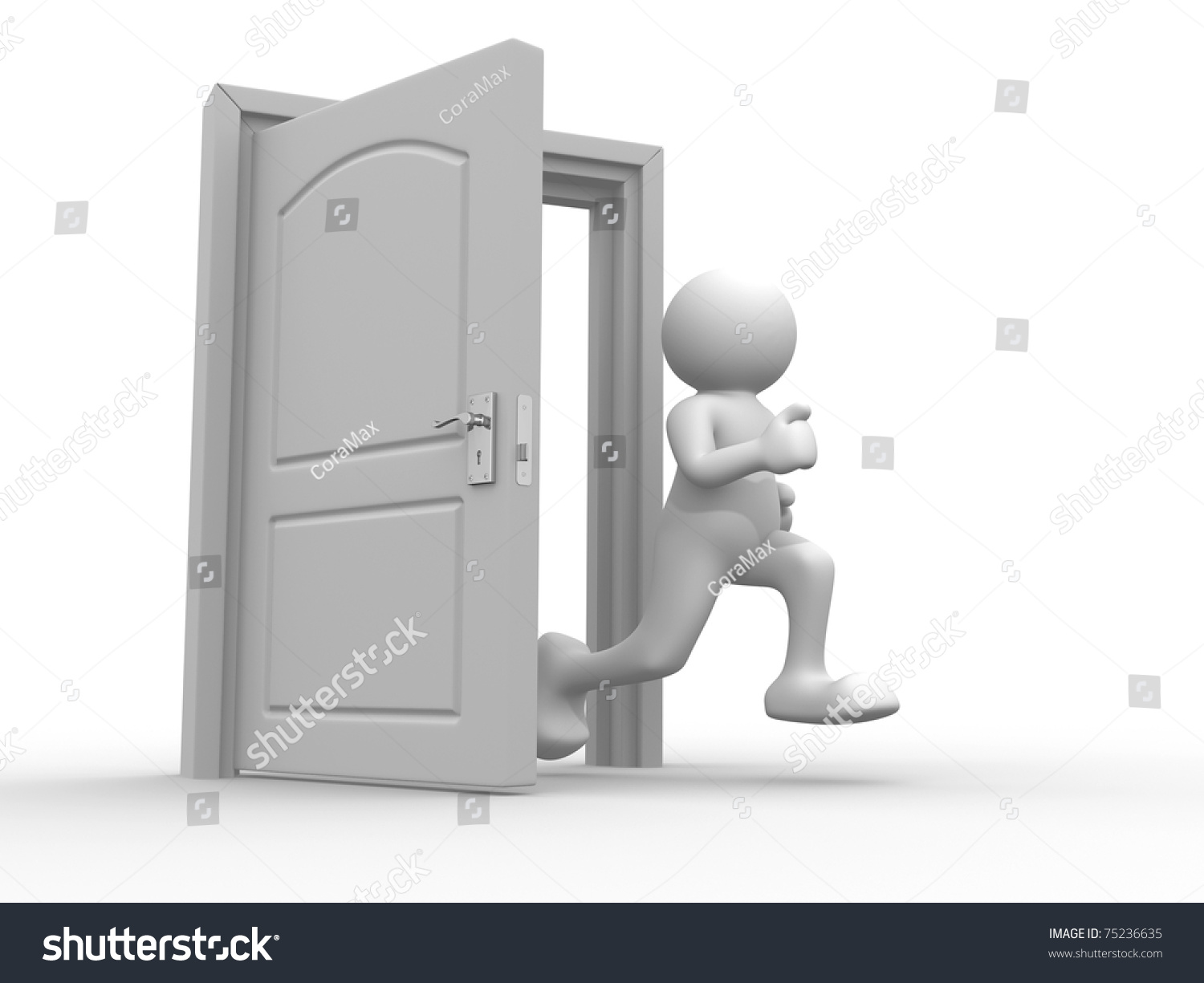 3d People Man Running Through Open Stock Illustration 75236635 Shutterstock