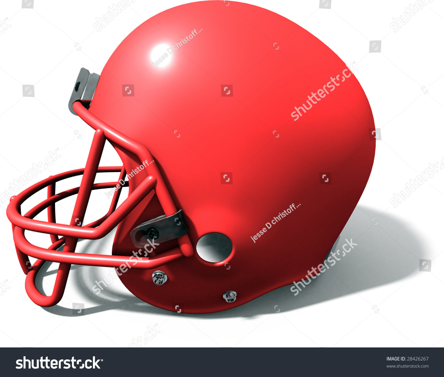 3d Red Football Helmet On White Background Stock Photo 28426267