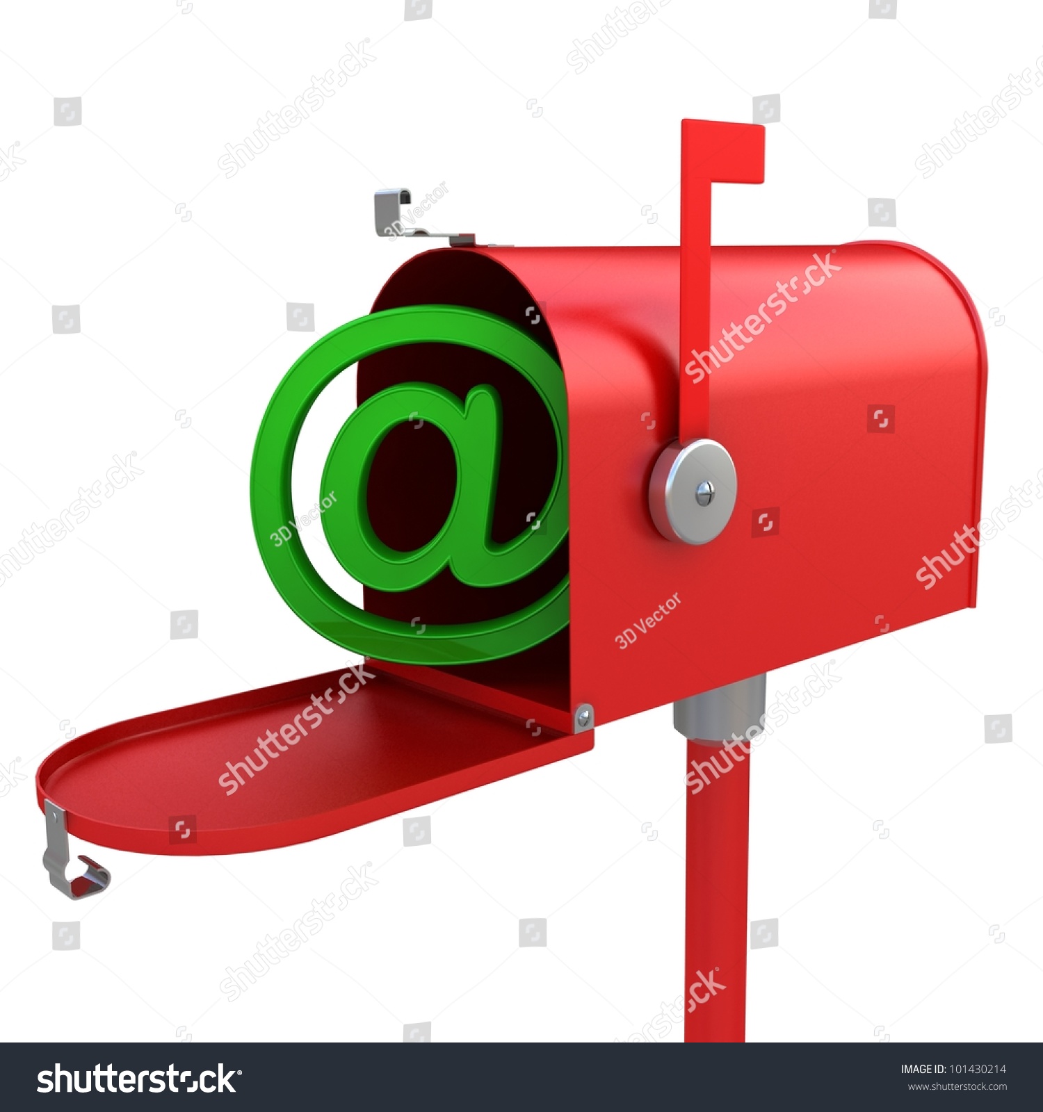 3d Red Mailbox With E-Mail Logo Inside Stock Photo 101430214 : Shutterstock