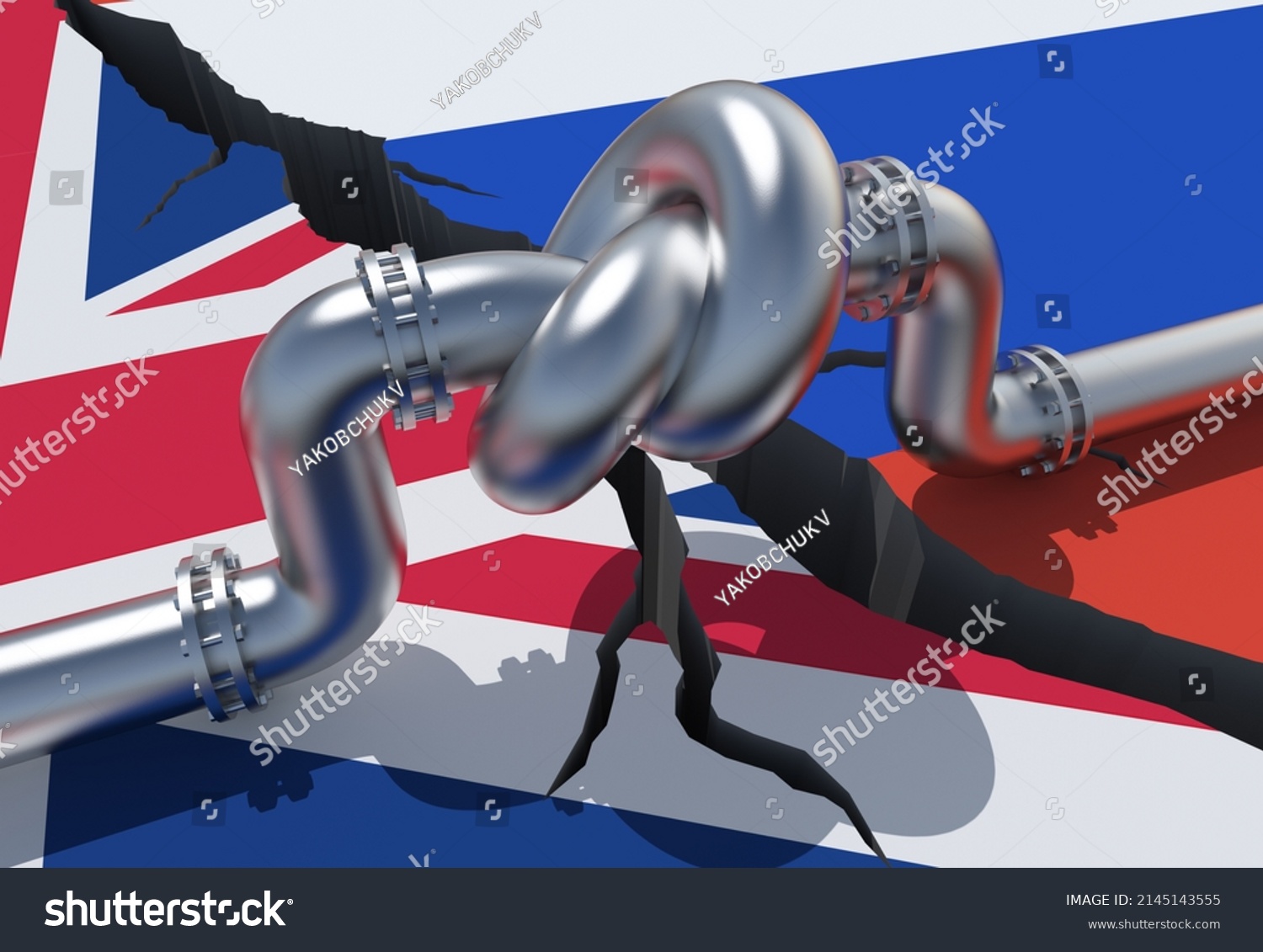 D Render Fuel Gas Pipeline Knot Stock Illustration