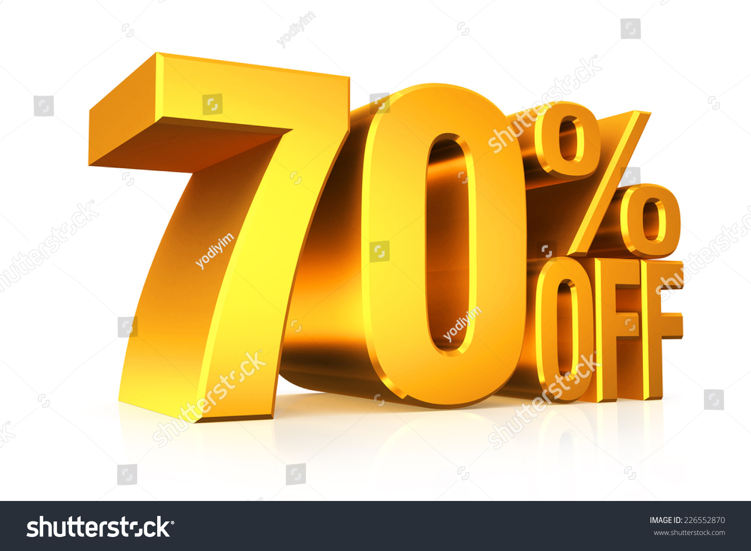 D Render Gold Text Percent Stock Illustration