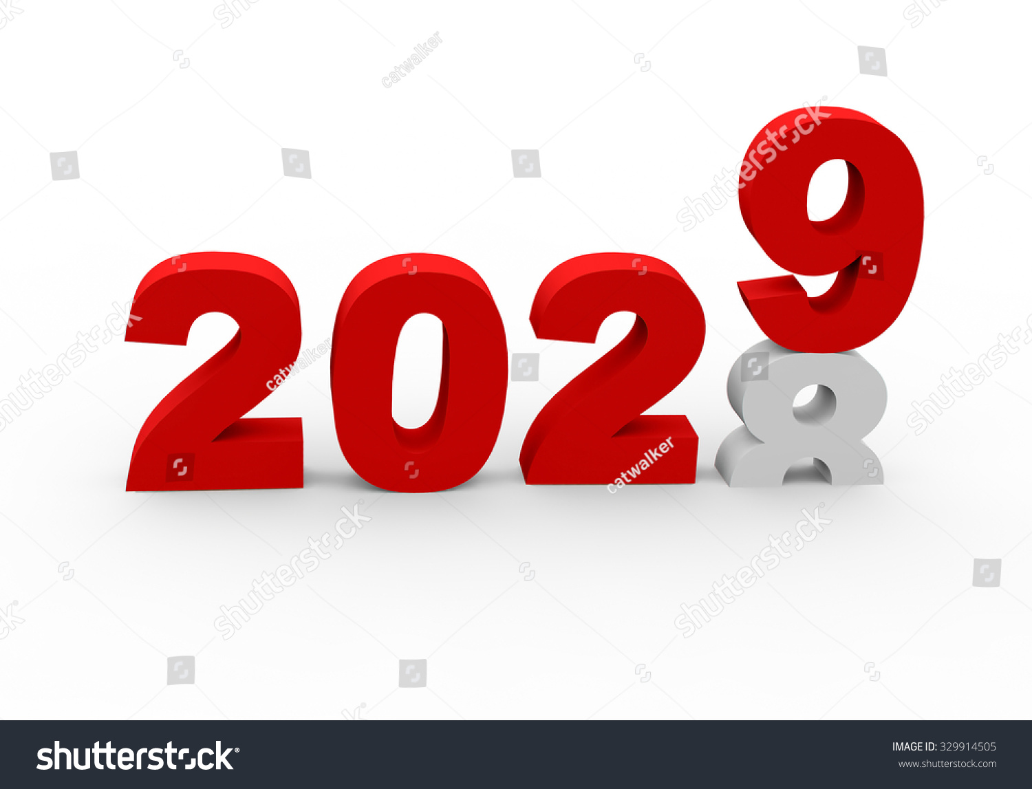 3 D Render New Year 2029 Past Stock Illustration 329914505 - Shutterstock