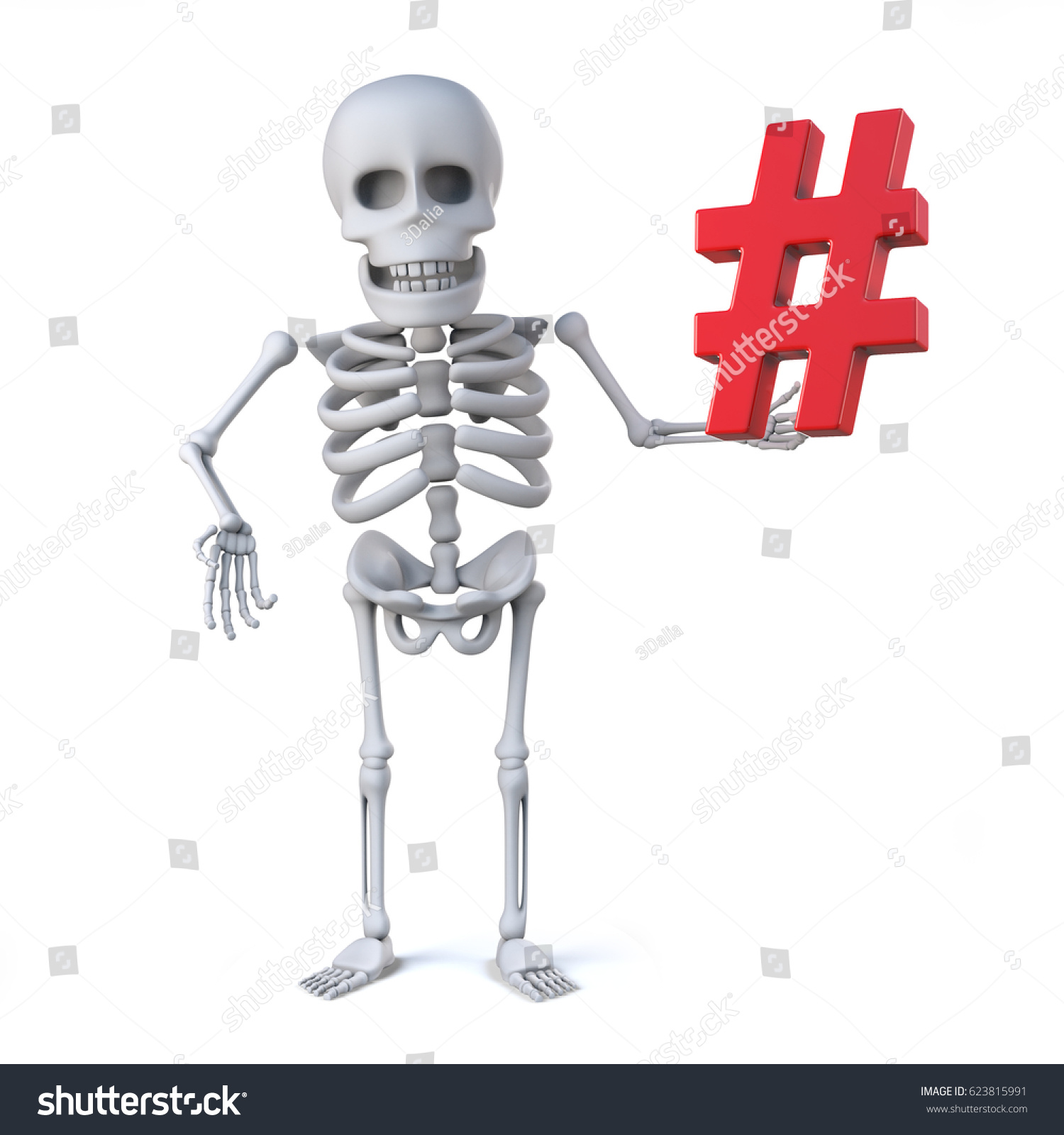 D Render Funny Cartoon Skeleton Character Ilustraci N De Stock