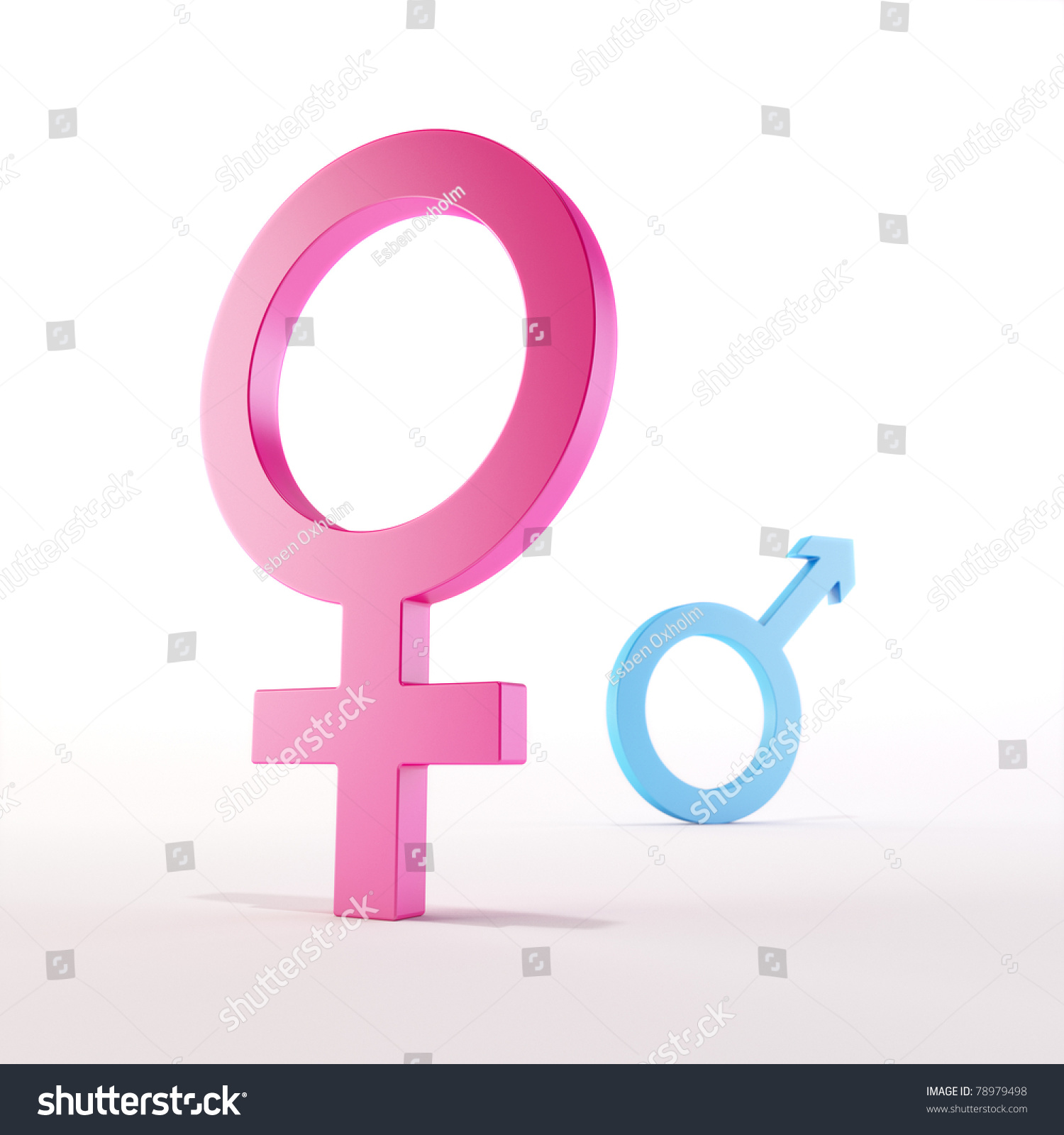 3d Render Shiny Pink Female Symbol Stock Illustration