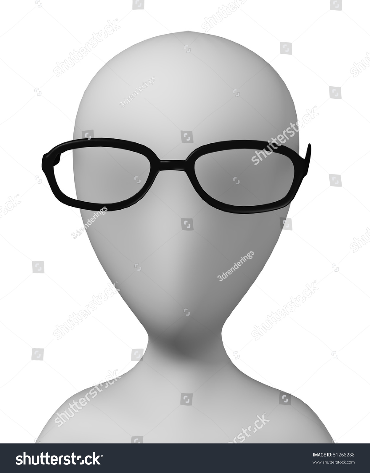3d Render Of Cartoon Character With Glasses Stock Photo 51268288
