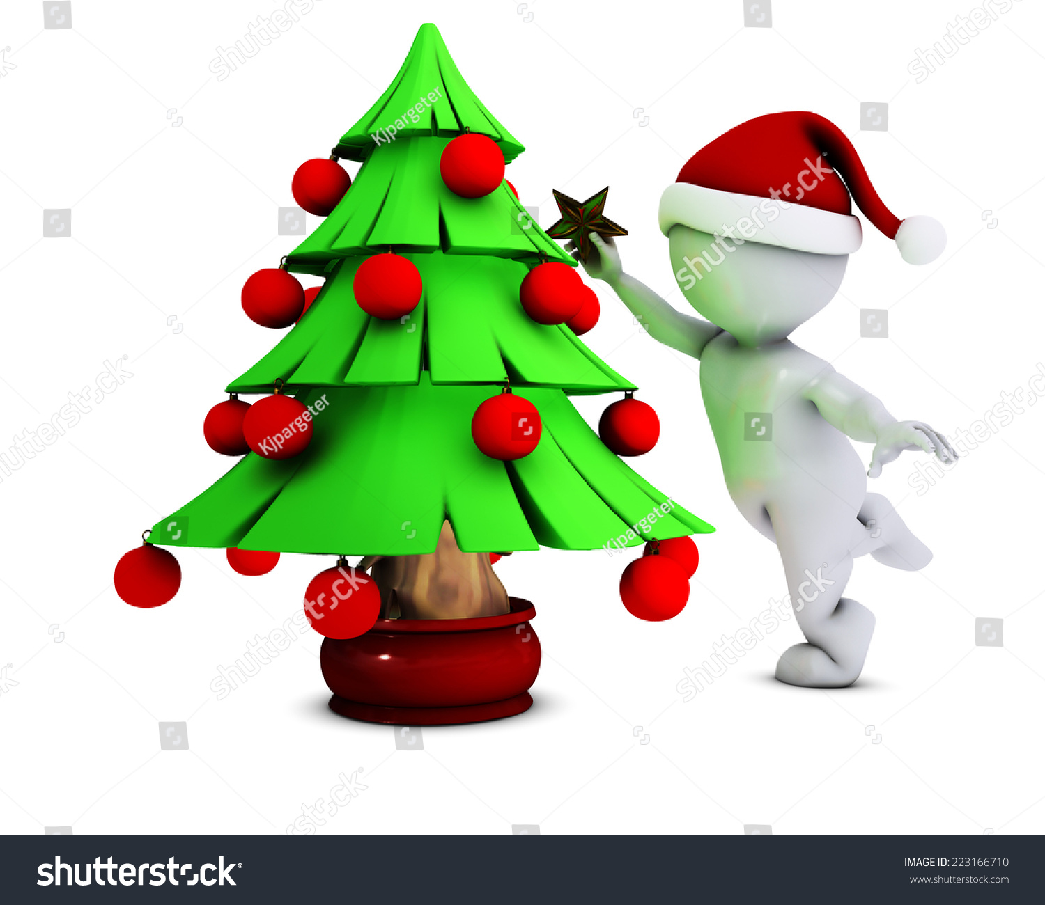 3D Render of Morph Man with christmas tree 3D Render of Morph Man with christmas tree