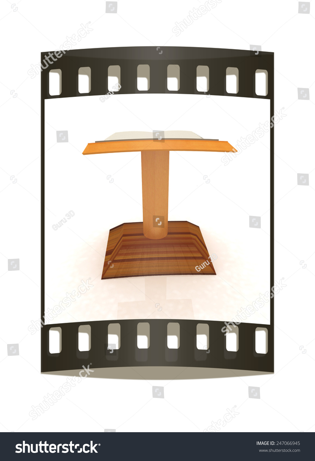 3D render of podium with an open book 3D render of podium with an open book