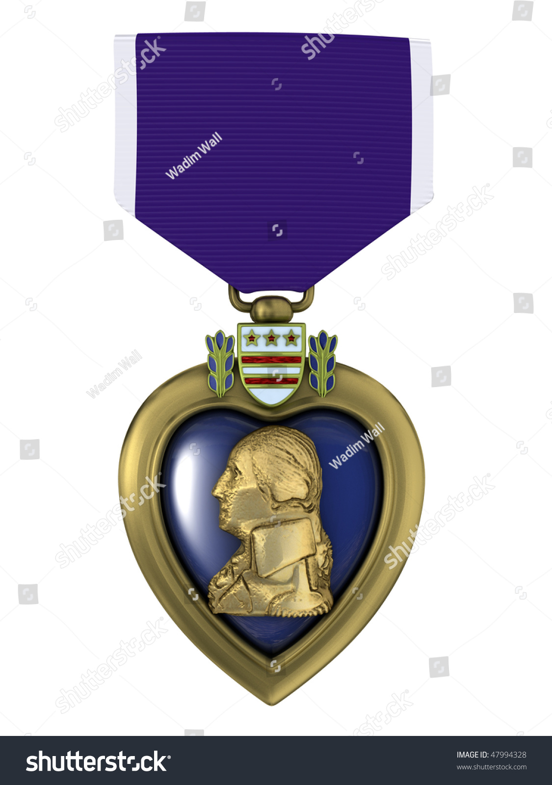 3d Render Purple Heart Medal Stock Illustration 47994328 ...