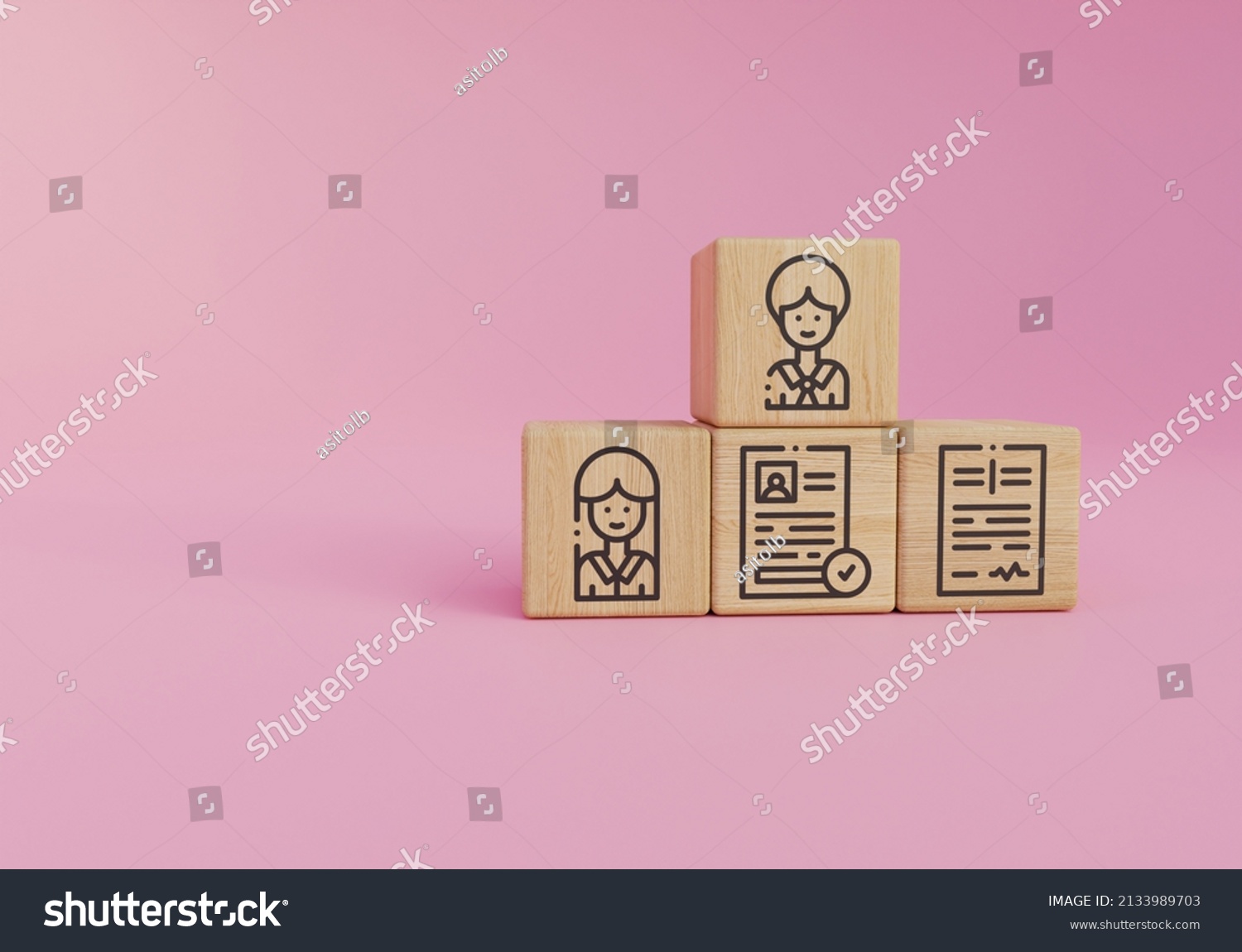 D Renderthree Vertically Standing Wooden Blocks Stock Illustration