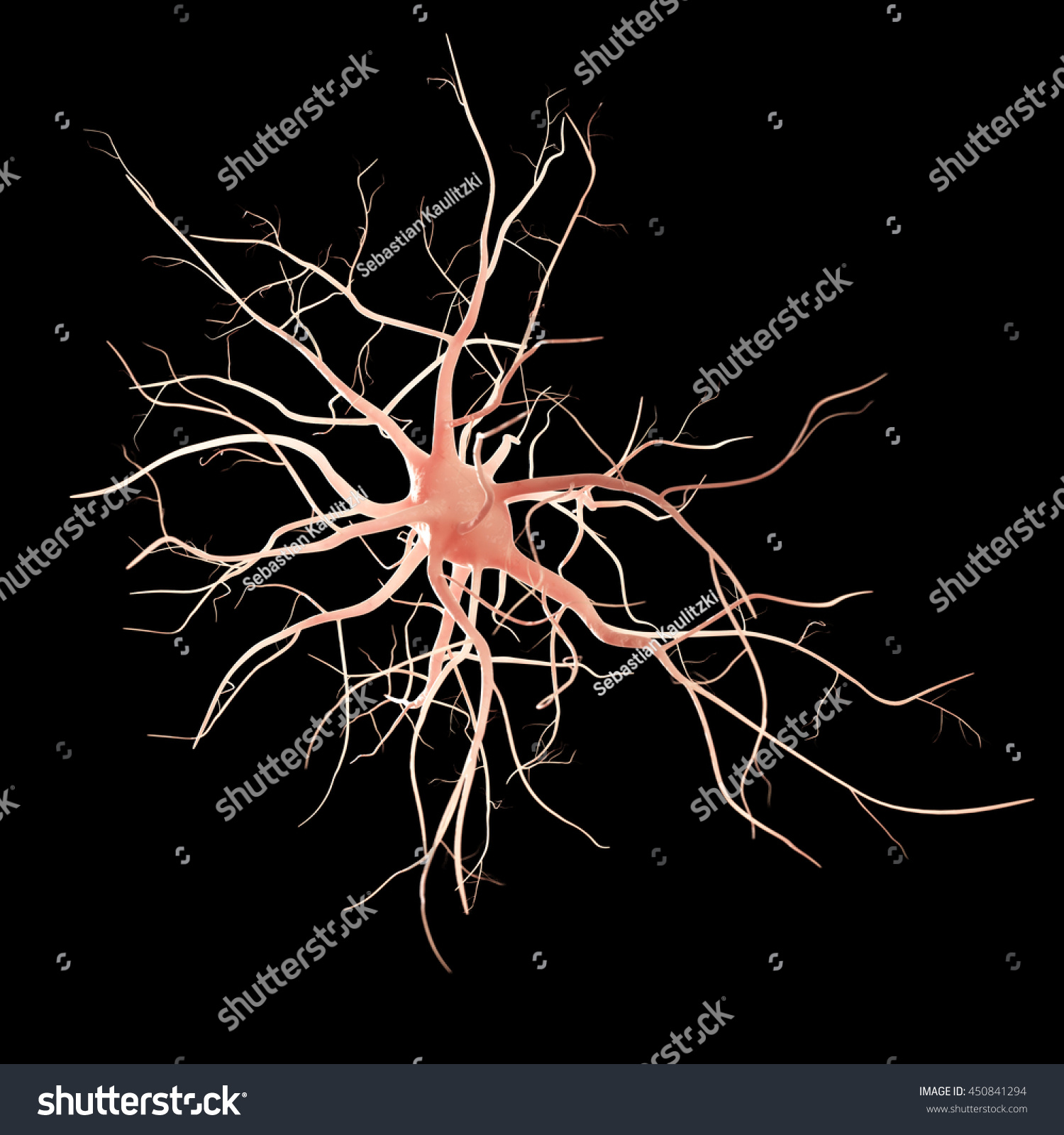 D Rendered Illustration Nerve Cell Stock Illustration