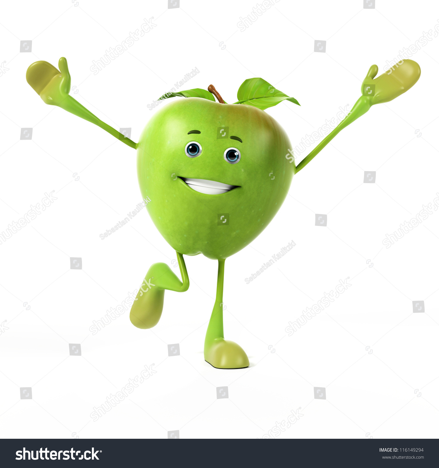 3d Rendered Illustration Of An Apple Character 116149294 Shutterstock