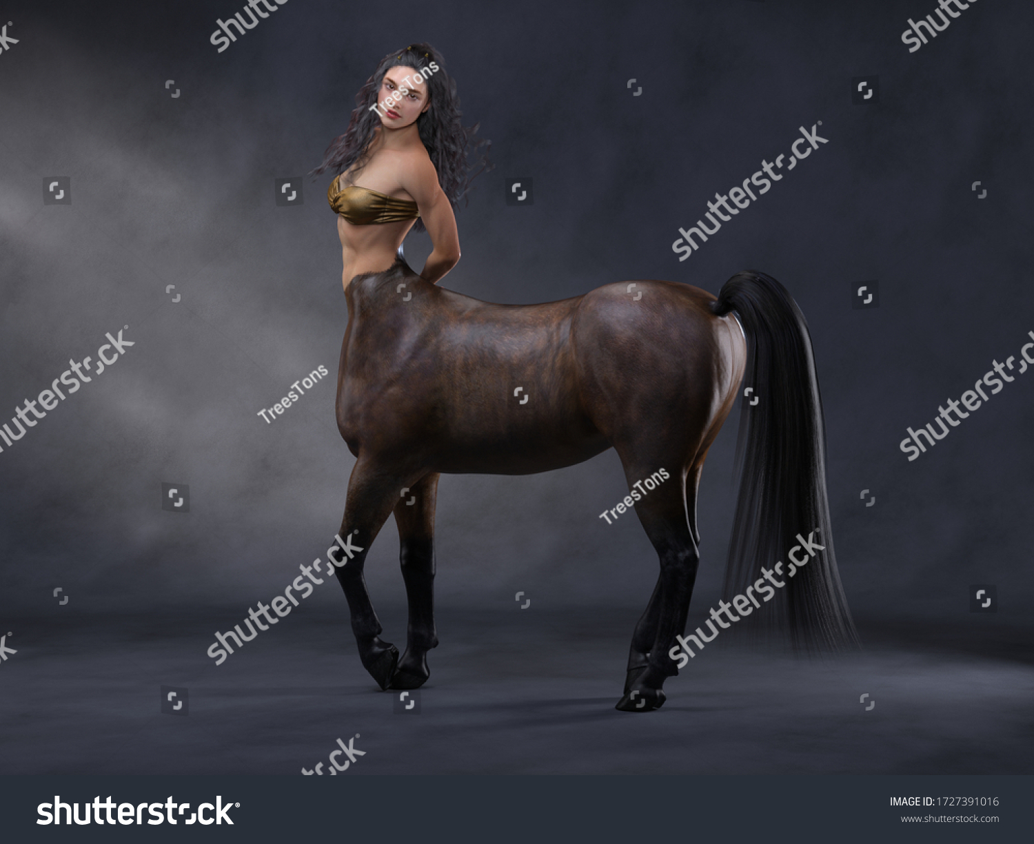 Representación D Retrato de centaur hembra ilustración de stock