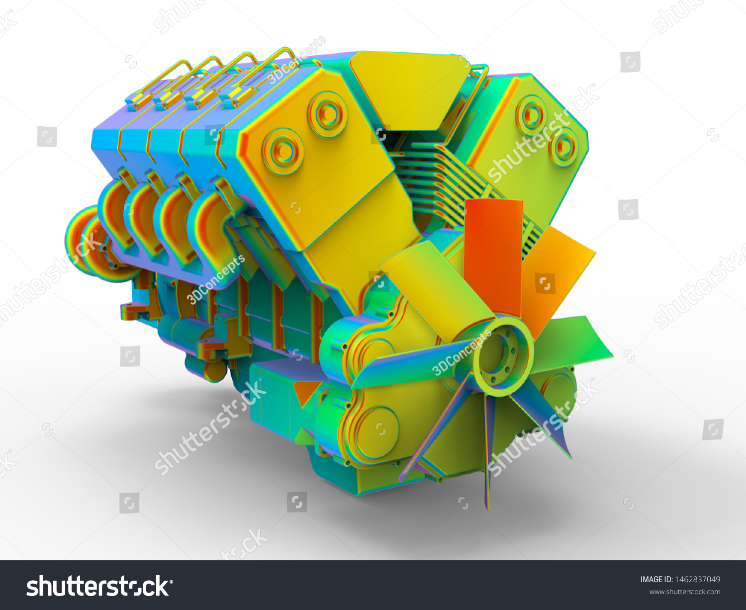 3d Rendering Finite Element Analysis On Stock Illustration 1462837049