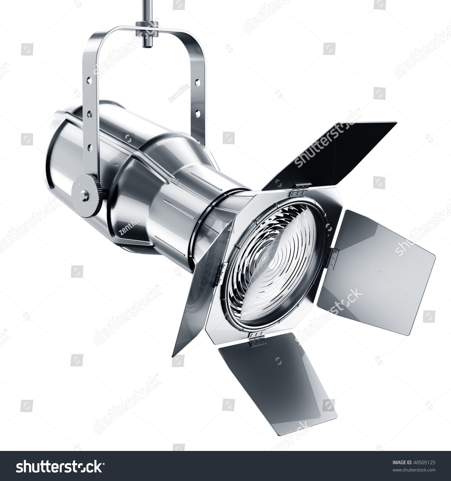 3d Rendering Of A Chrome Spotlight On A White Background Stock Photo 40505125 Shutterstock