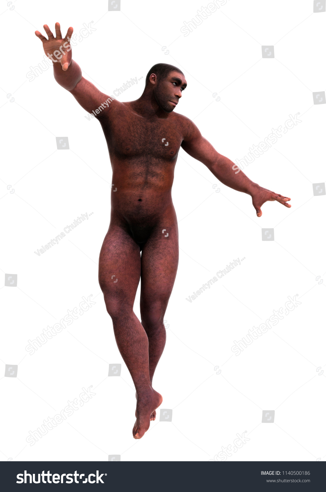 3d Rendering Male Homo Erectus Isolated Stock Illustration 1140500186