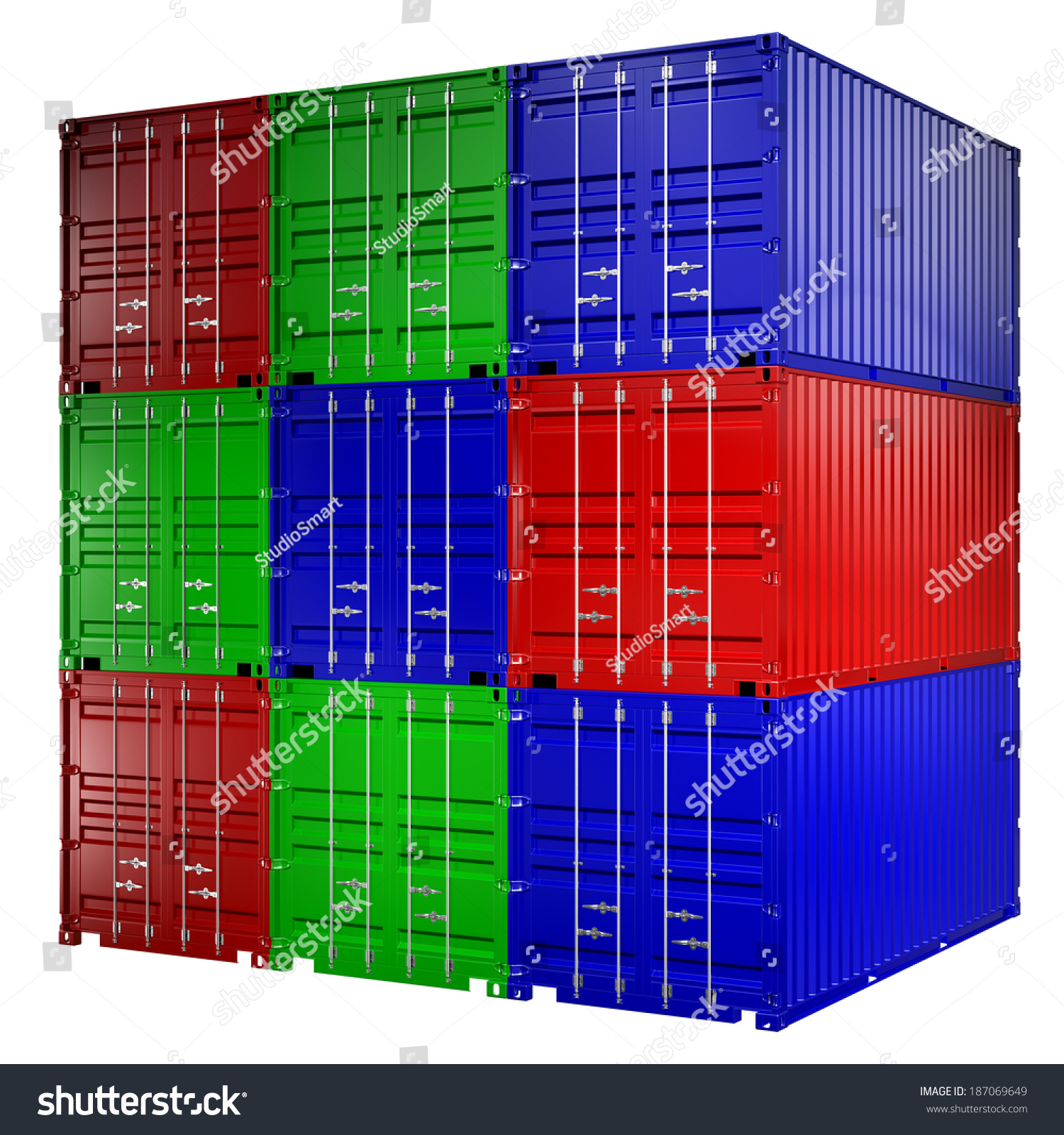 D Rendering Shipping Ft Container Stock Illustration