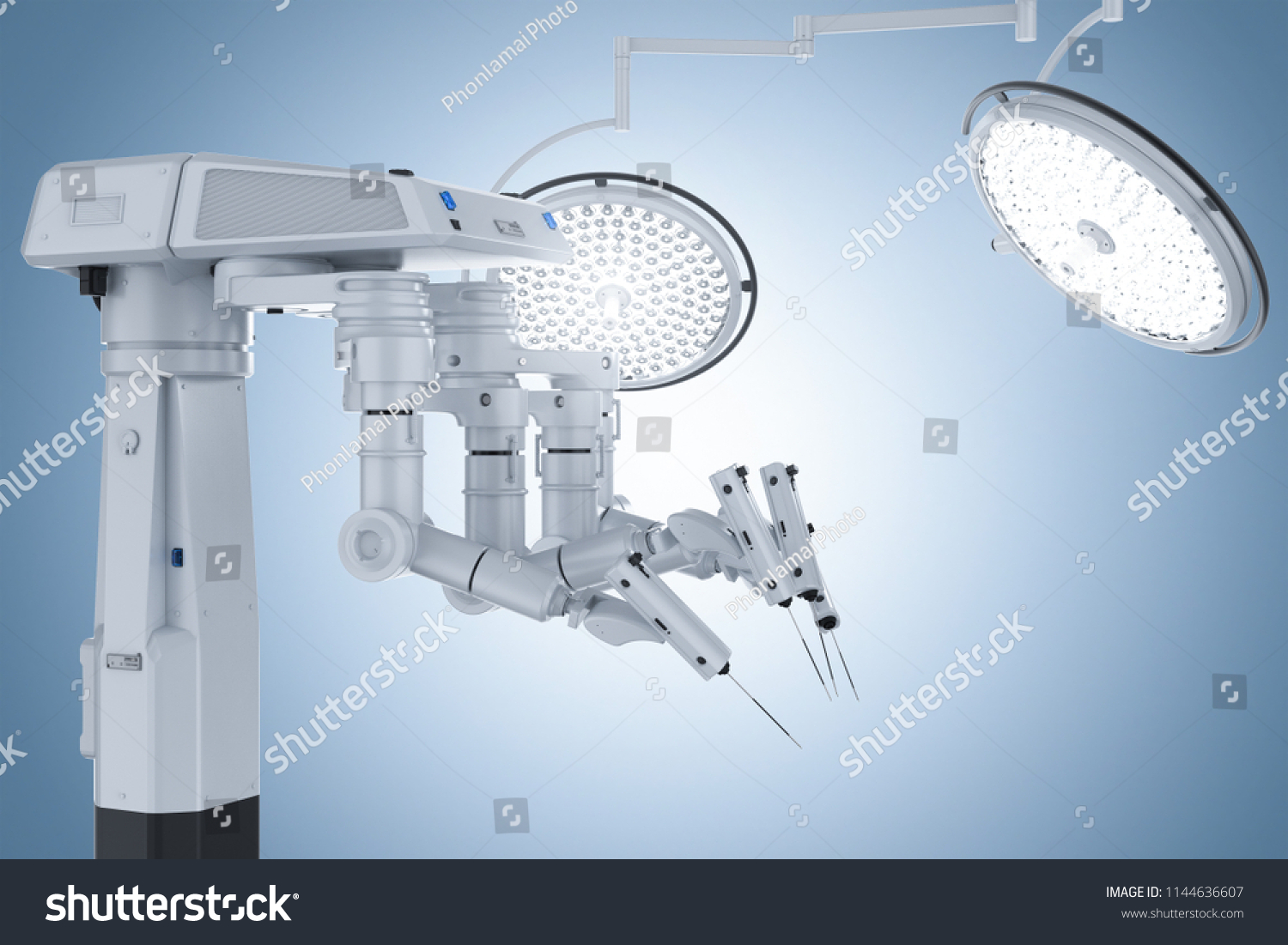 D Rendering Robot Surgery Machine Surgery Stock Illustration