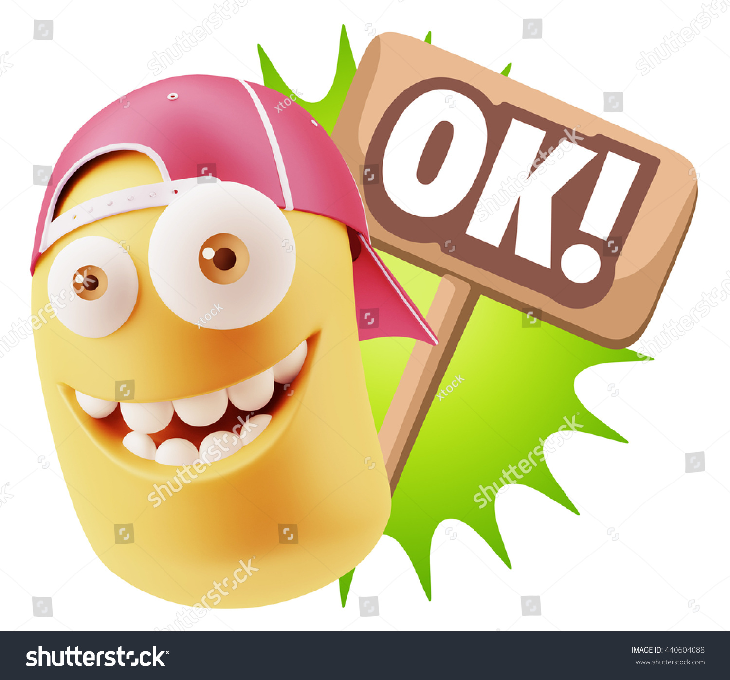 3d Rendering Smile Character Emoticon Expression Saying Ok With 3d Rendering Smile Character Emoticon Expression Saying Ok With