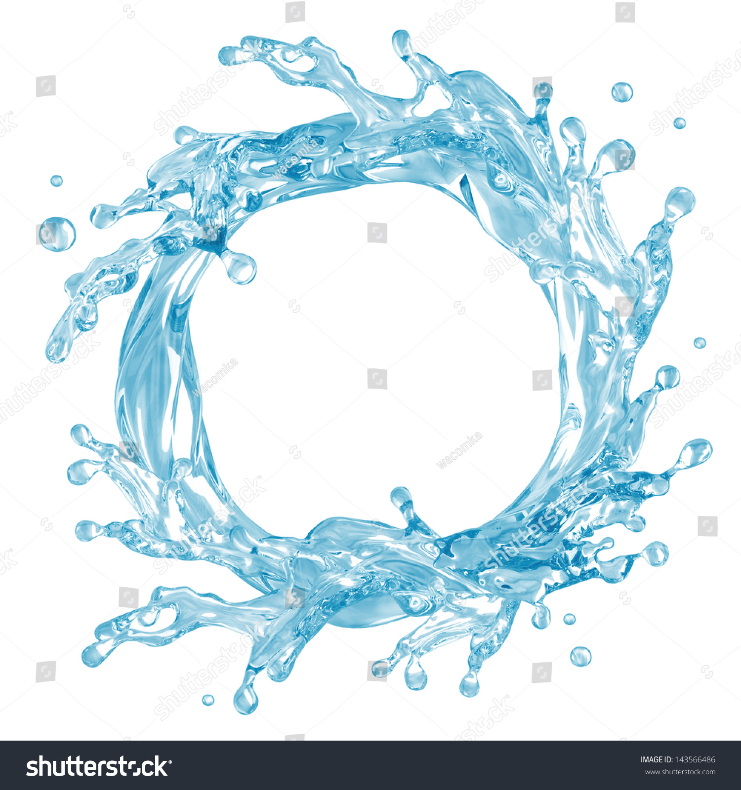 3d Round Water Splashing Element Dynamic Stock Illustration 143566486 