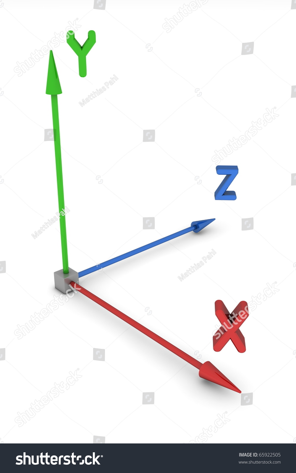 3d Space Coordinate System Colorful Arrows Stock Illustration 65922505 ...