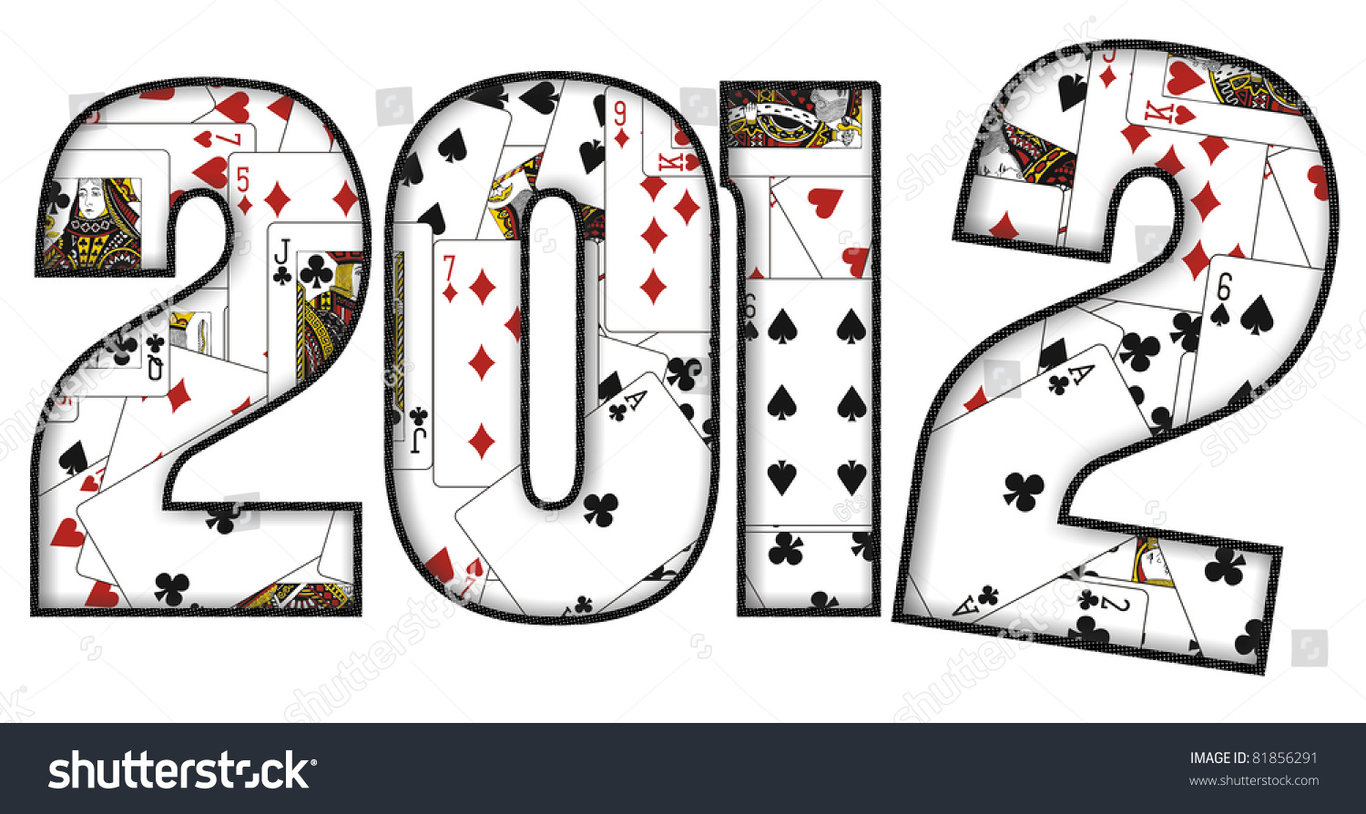 2012 Design With Playing Cards Stock Photo 81856291 : Shutterstock