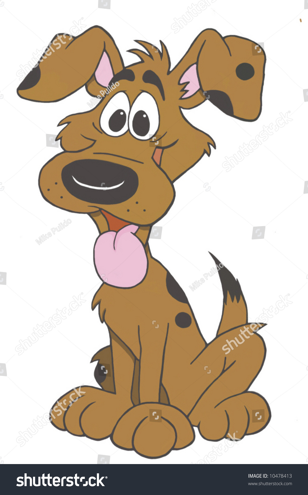 Happy Dog Sitting Cartoon Stock Photo 10478413 : Shutterstock