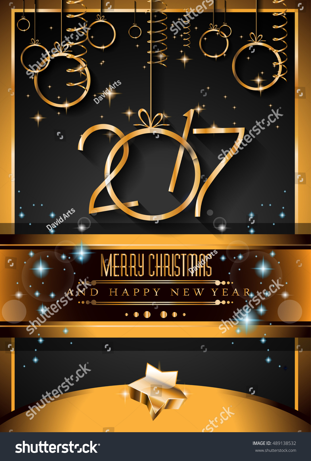 2017 Happy New Year Background For Your Seasonal Flyers And Greetings Card. Stock Photo