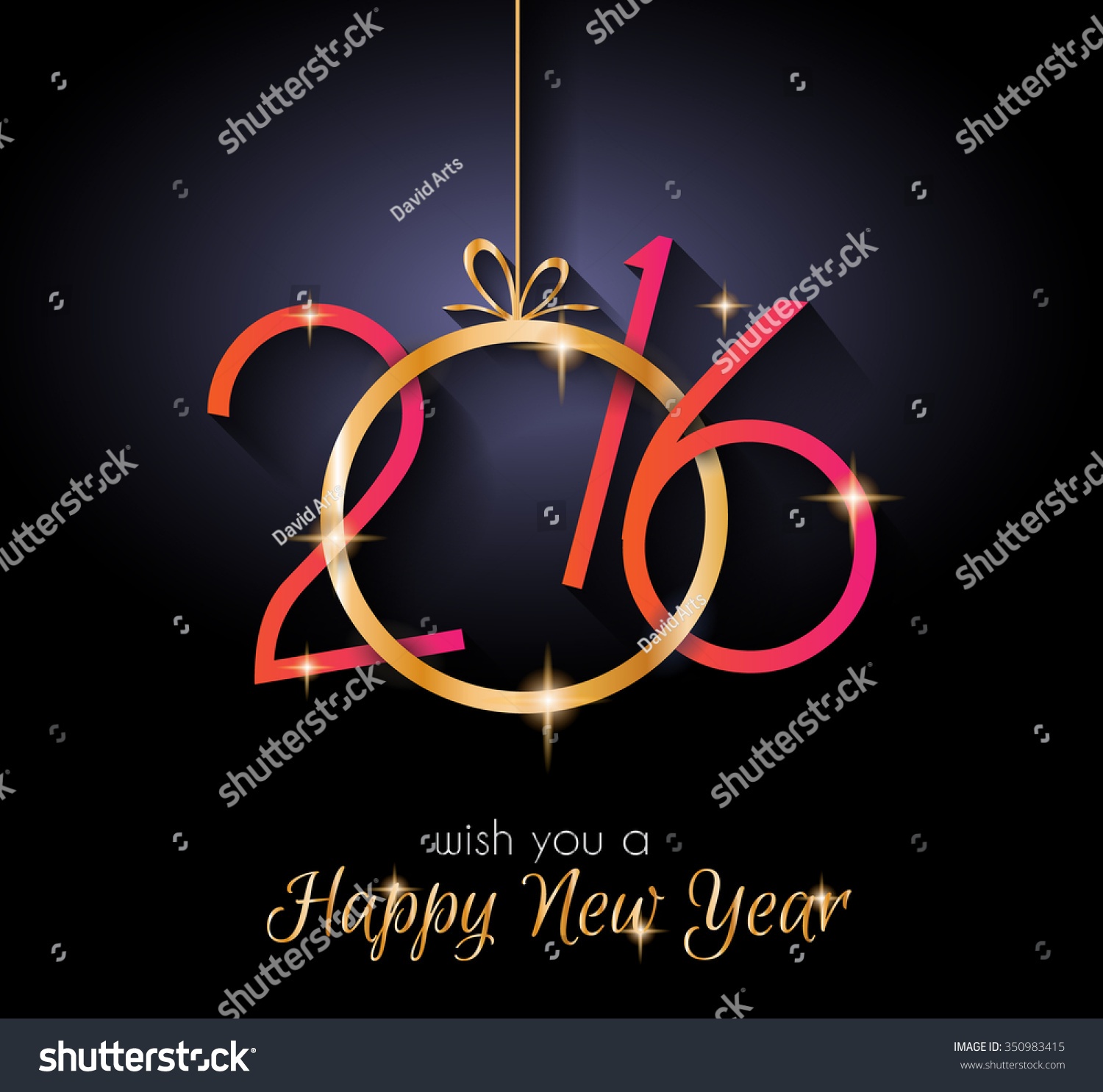 2016 Happy New Yearbackground For Seasonal Greetings Cards, Parties Flyer, Dinner Invitations