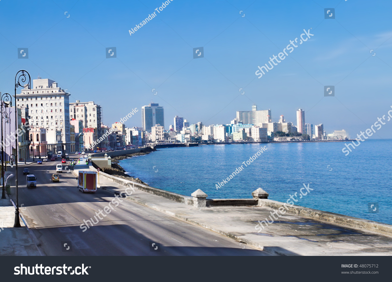 Havana Malecon - Centre And Vedado. Panorama Of Havana's Famous 