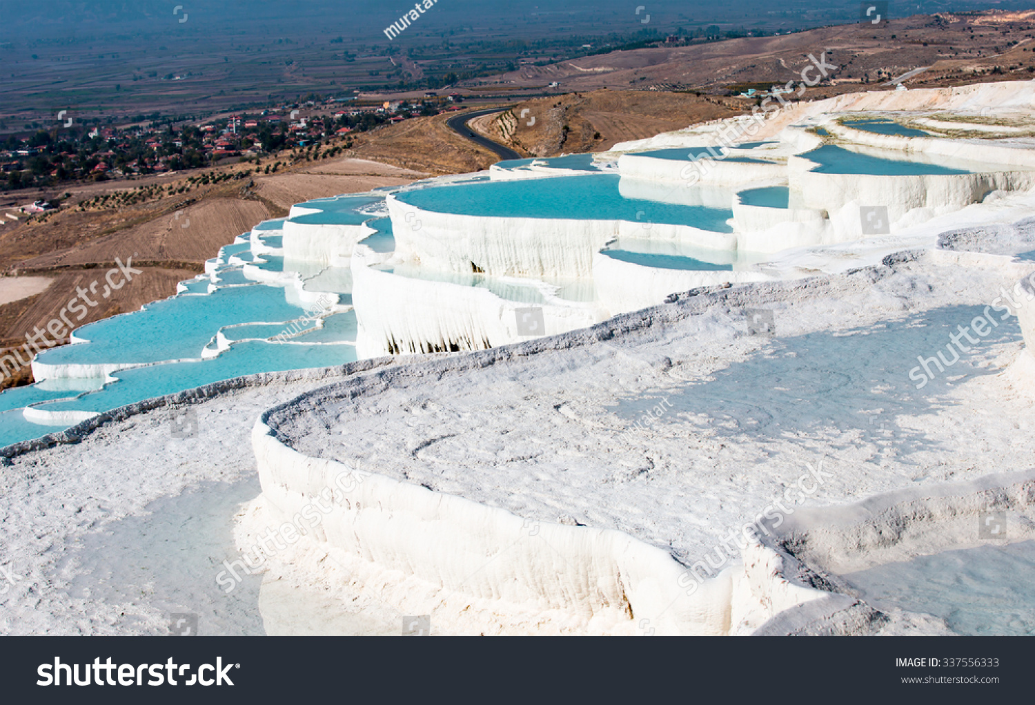 Natural Travertine Pools Terraces Pamukkale Turkey Stock Photo ...