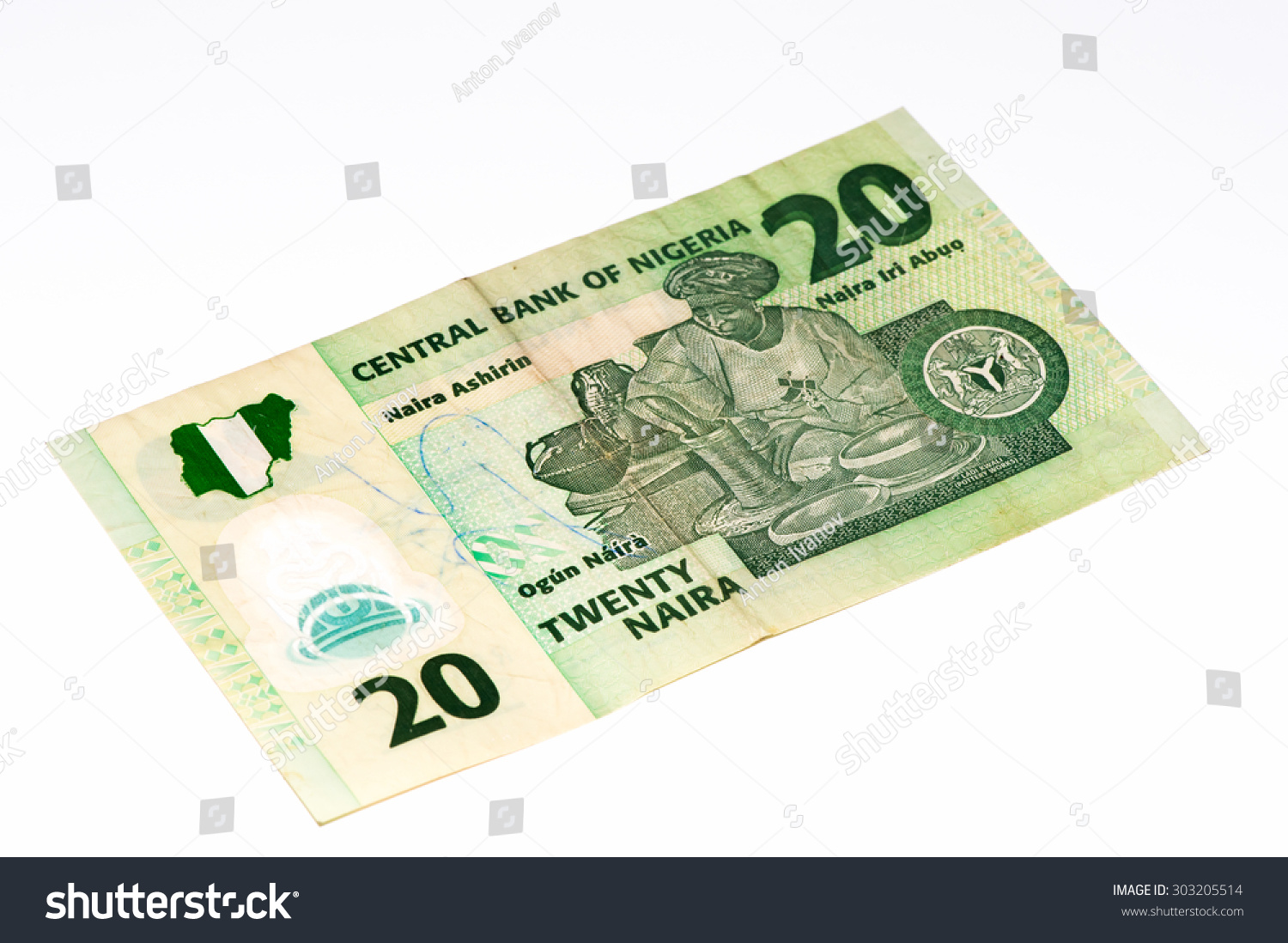 20 Nigerian Naira Bank Note. Nigerian Naira Is The Main Currency Of ...