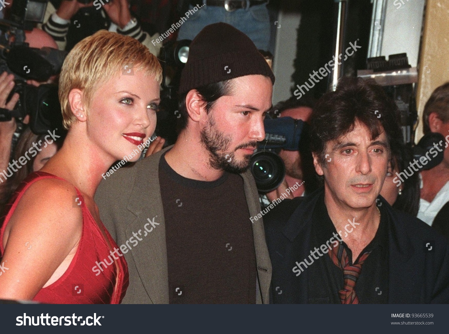 13oct97: Actors Al Pacino (Right), Keanu Reeves & Charlize Theron At
