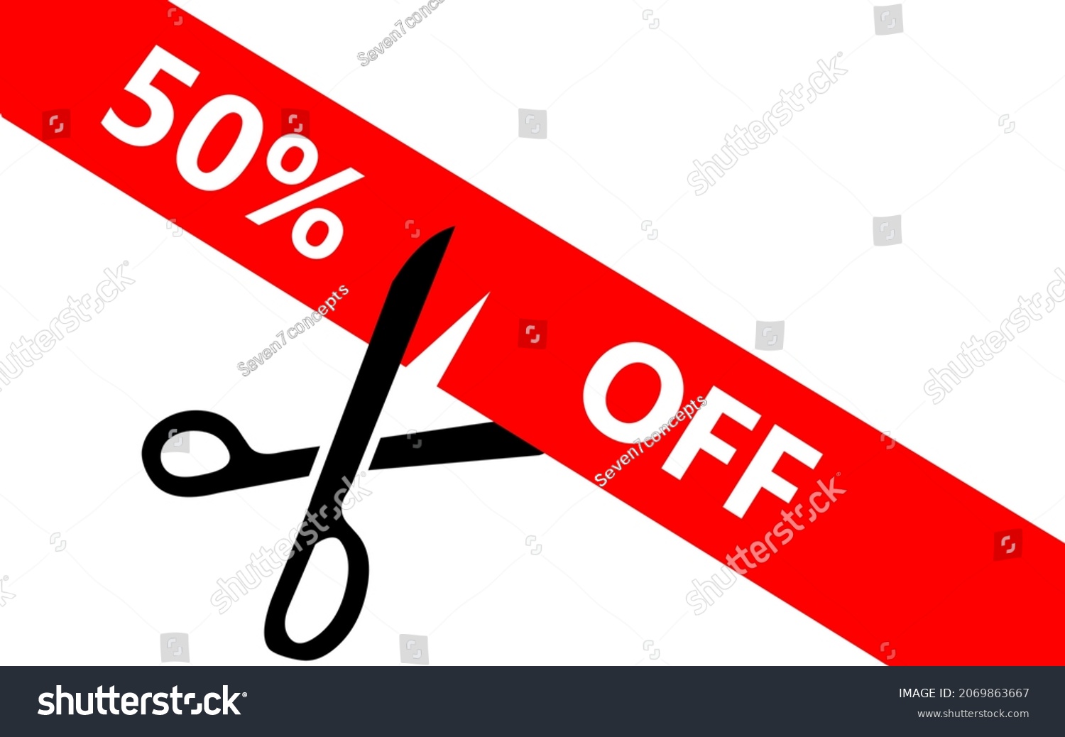 50 Off Fifty Percent Discount Stock Illustration 2069863667 Shutterstock