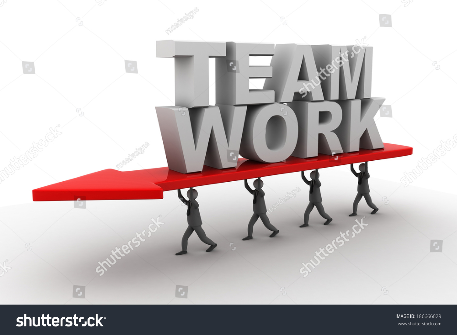 People Carry An Arrow. Concept Of Teamwork Stock Photo 186666029 