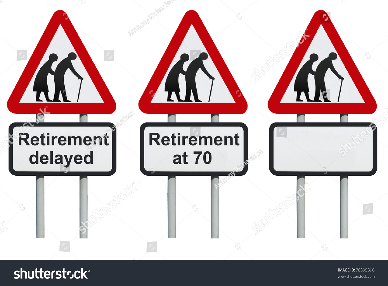 Retirement Delayed Warning Roadsign Isolated On A White Background ...