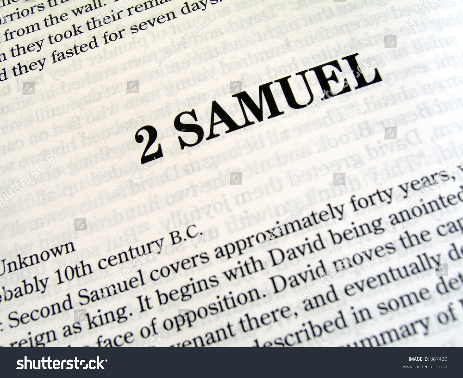 2 Samuel Book Of The Bible Stock Photo 867420 : Shutterstock