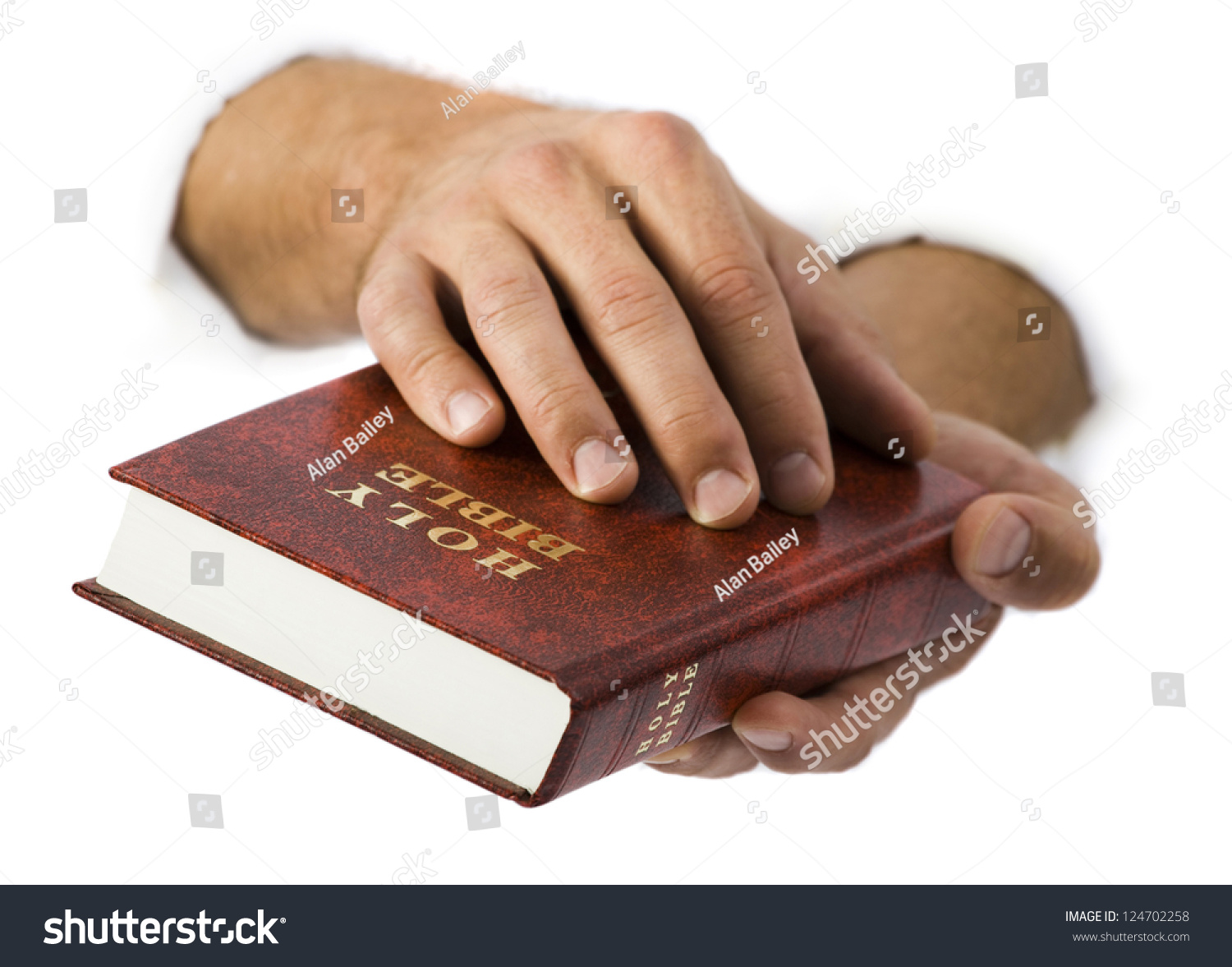 Studio Shot Of Hands Holding Bible Stock Photo 124702258 : Shutterstock