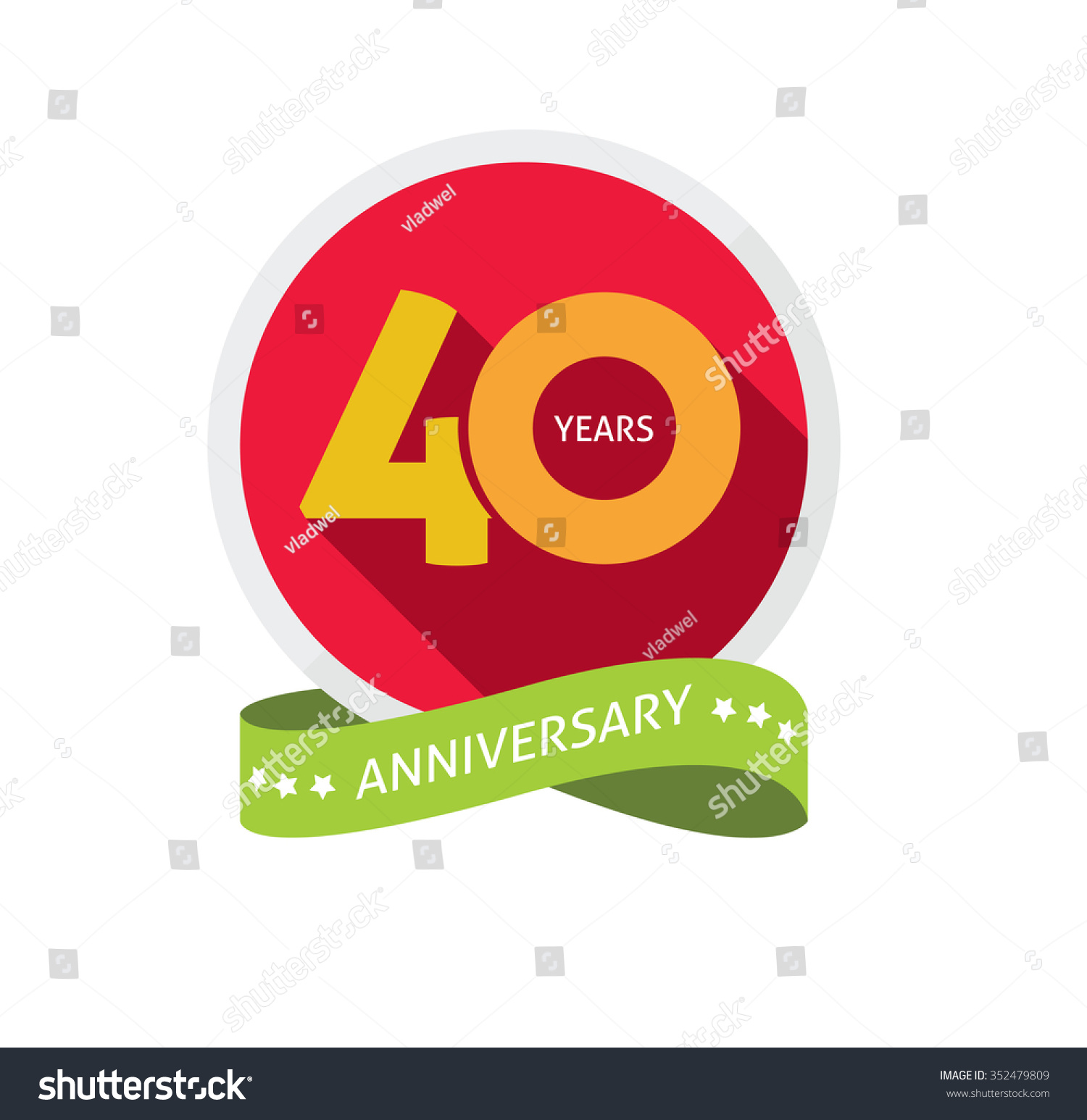 40th-anniversary-logo-template-with-shadow-on-circle-number-4-four