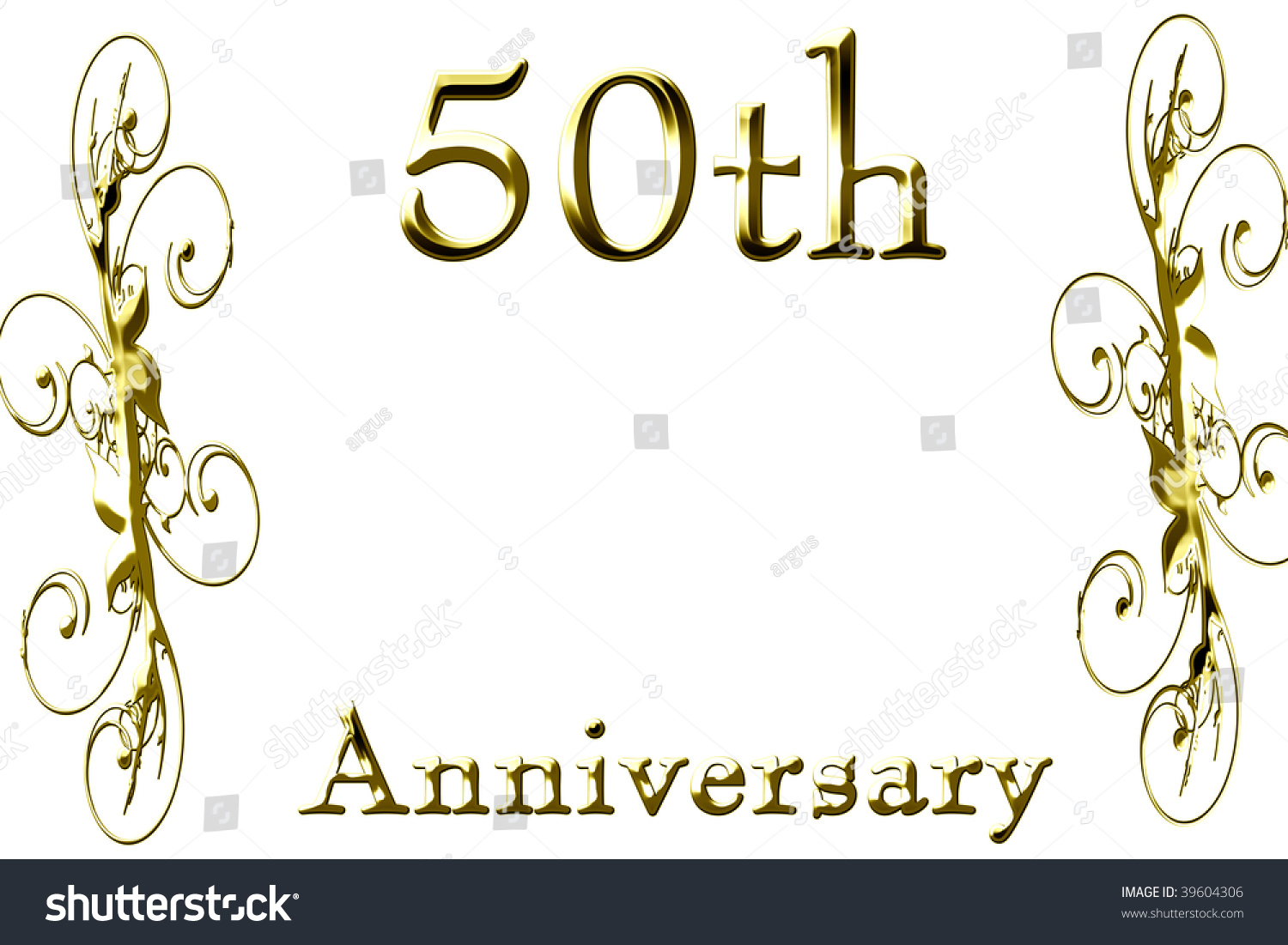 50th Anniversary On A Solid White Background Stock Photo 39604306