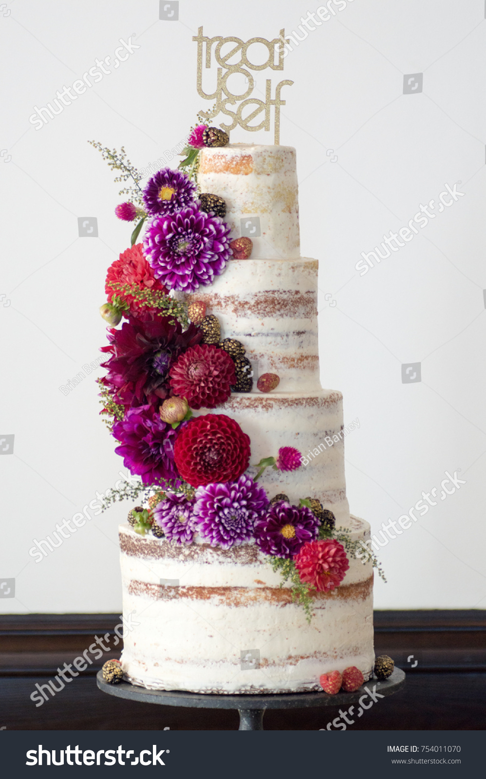 Tier Rustic Wedding Cake Fresh Stock Photo Edit Now