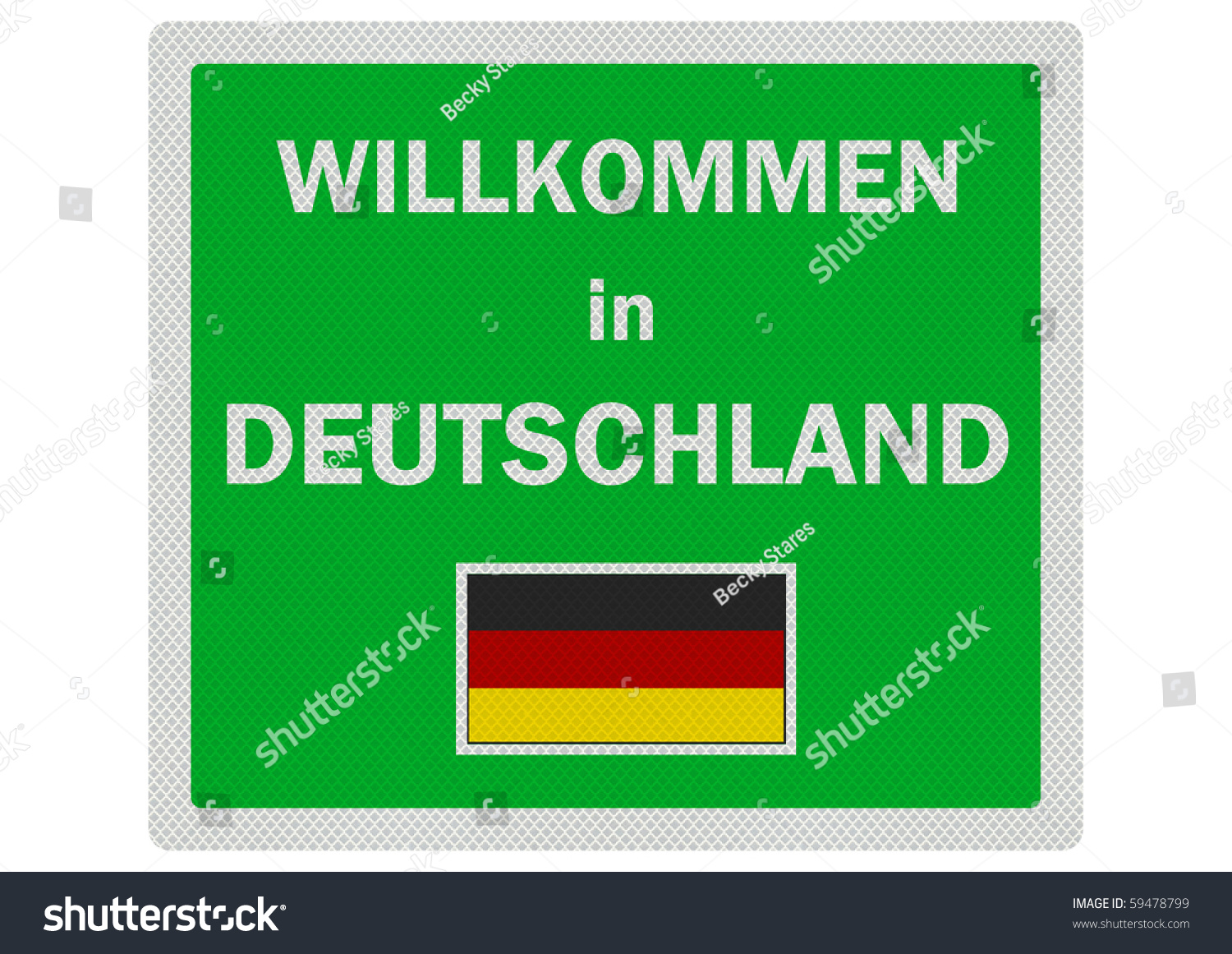 Welcome Germany In German Photo Realistic Stock Illustration 59478799