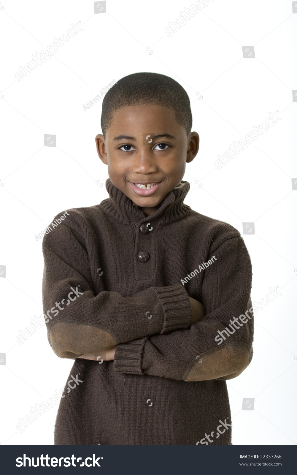 7 Year Old Boy Portrait On White Background Stock Photo 22337266