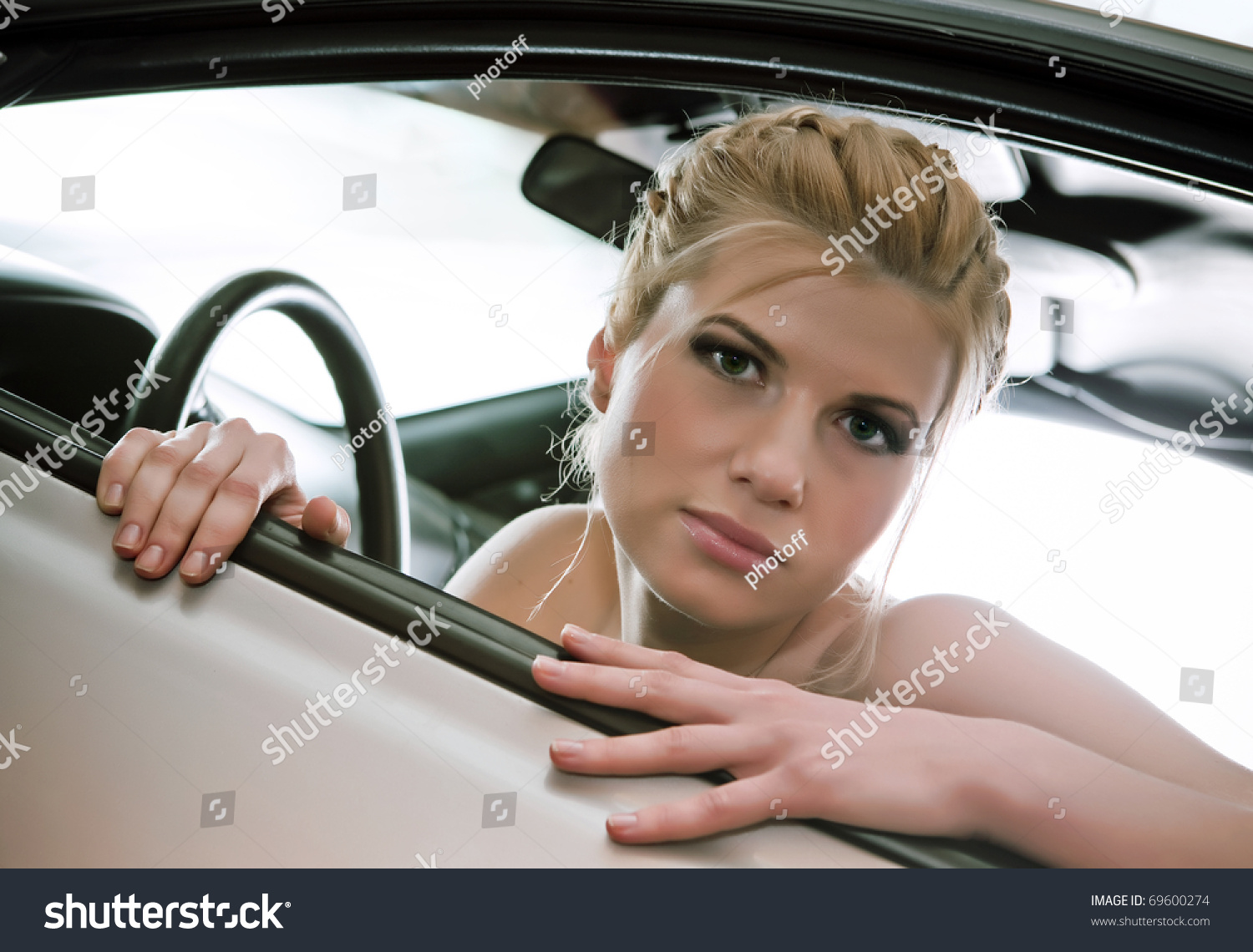 Young sexual blonde in the car Young sexual blonde in the car