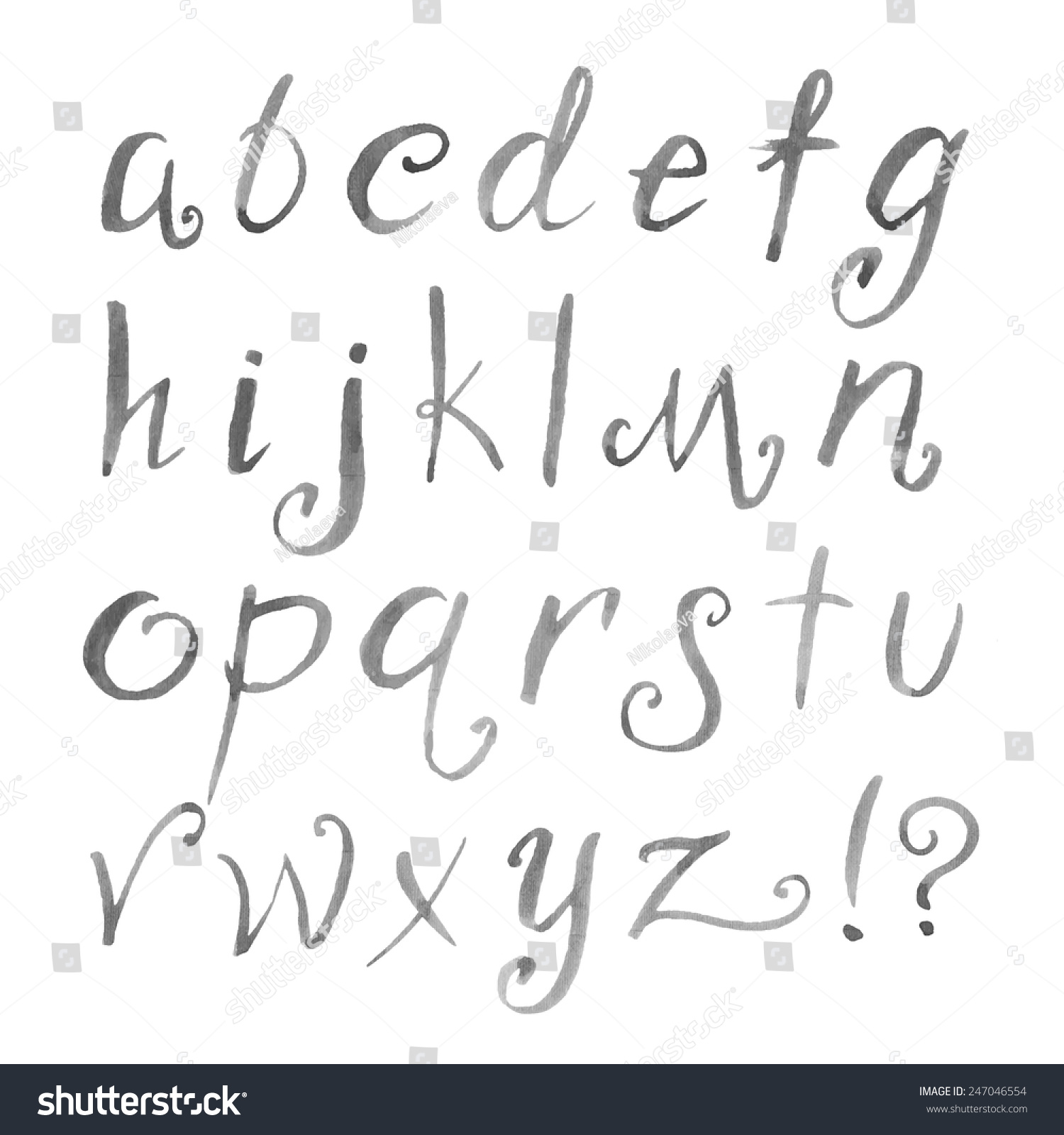 Worksheet Alphabet Cursive Letters hand drawn watercolor elegant funny font letters cursive alphabet alphabet