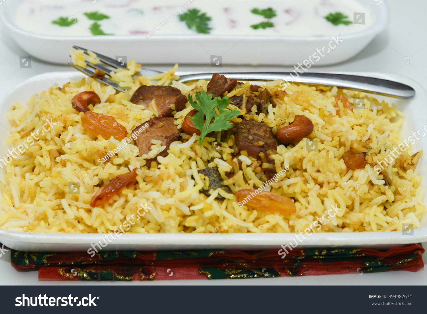 关闭美食的北印度菜Hydrabadi鸡biriyani,美味b小说蔬菜想看图片