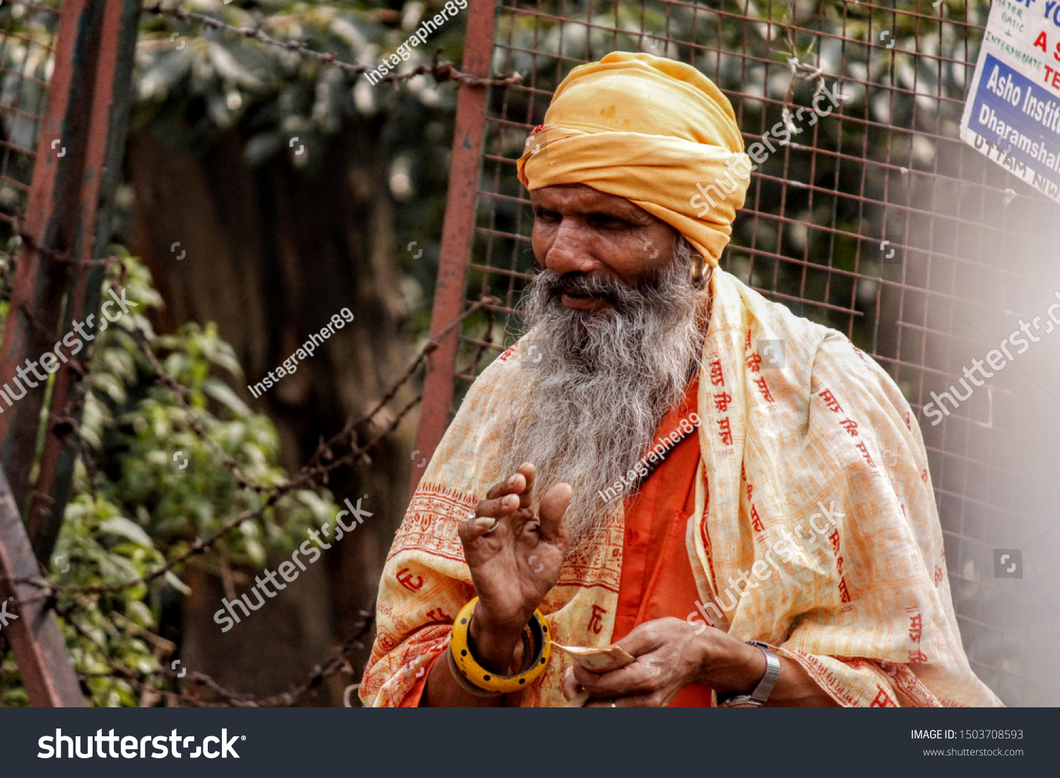 Bearded Indian Hindu Swami Sannyasi Monk Stock Photo Edit Now