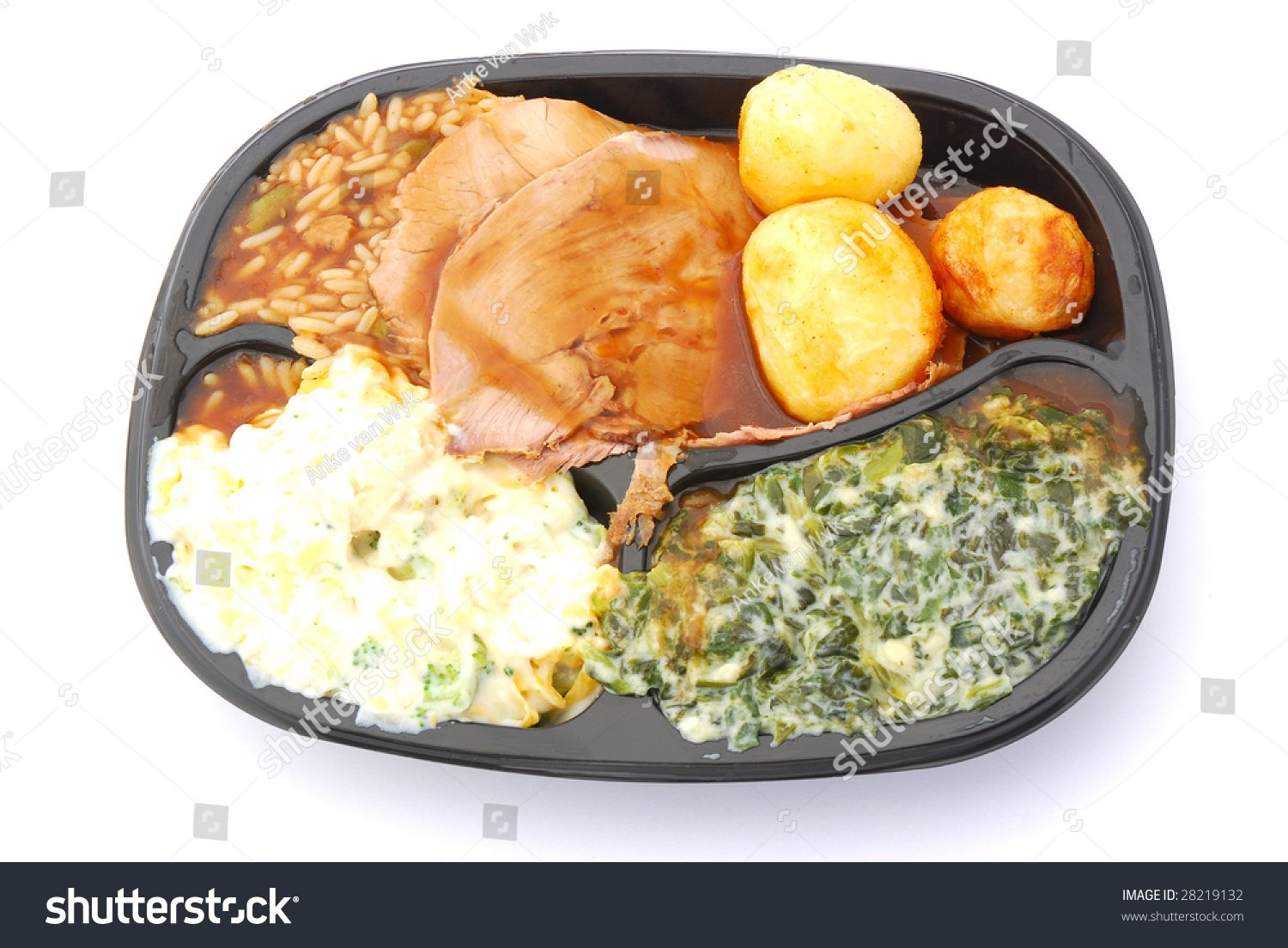 A Big Take Away Plastic Plate With Traditional South African Sunday